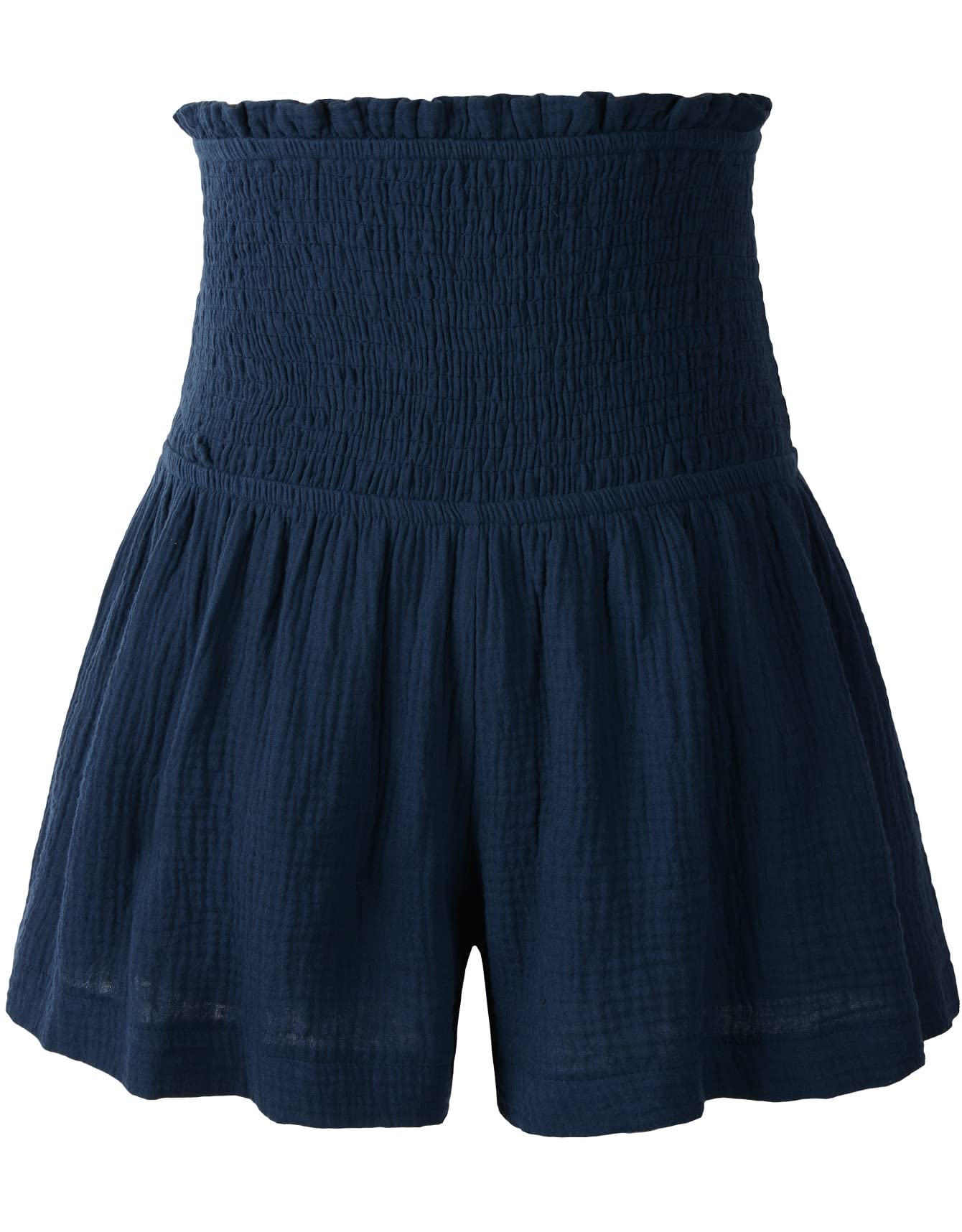 Women's High Waisted Elastic Pleated Ruffle Casual Shorts - Cute Flowy Summer Shorts for Beach, Vacation & Everyday Wear