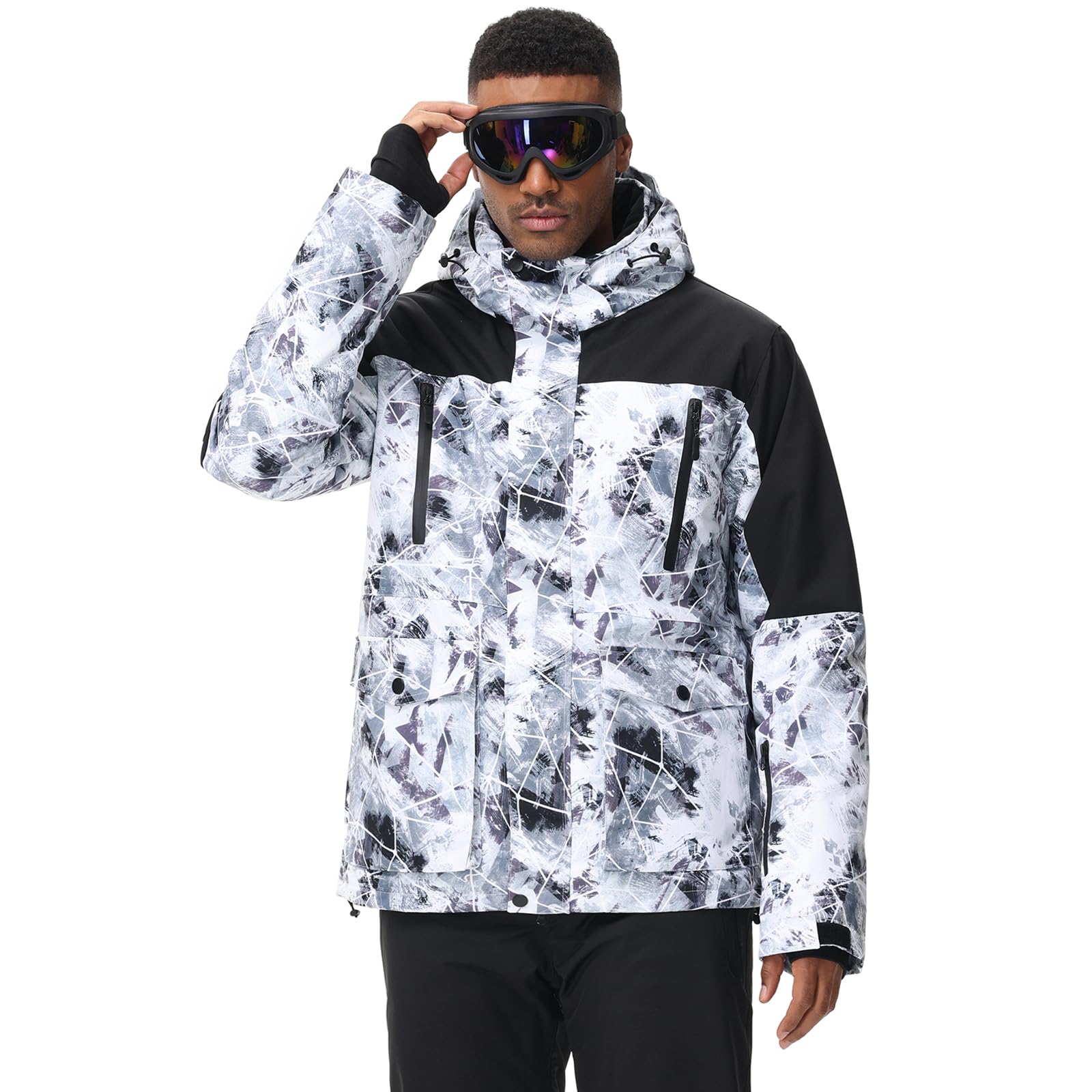 GS SNOWING Men's Insulated Waterproof Jacket & Pants Set - Winter Snowboard Suit for Skiing, Snowboarding & Cold Weather Outdoor Activities