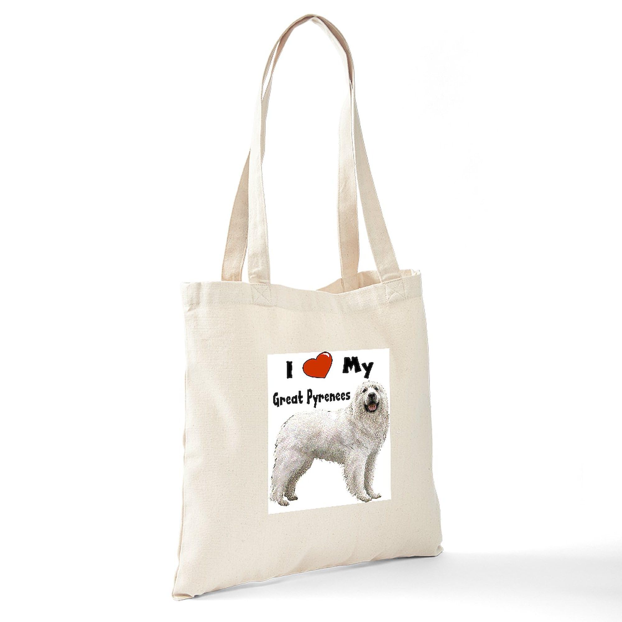 I Love My Great Pyrenees Tote Bag - Natural Canvas Reusable Shopping Bag for Dog Lovers | Perfect for Groceries, Beach Trips & Pet Owners