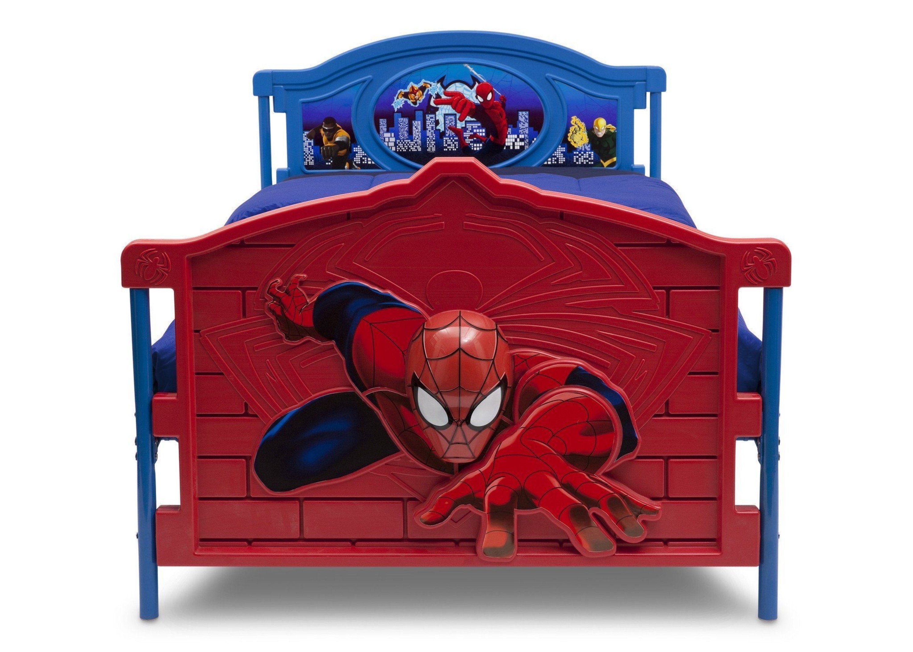 Spider-Man 3D Plastic Twin Bed for Kids - Superhero Themed Children's Bedroom Furniture - Perfect for Marvel Fans' Bedroom Decor & Sleepovers