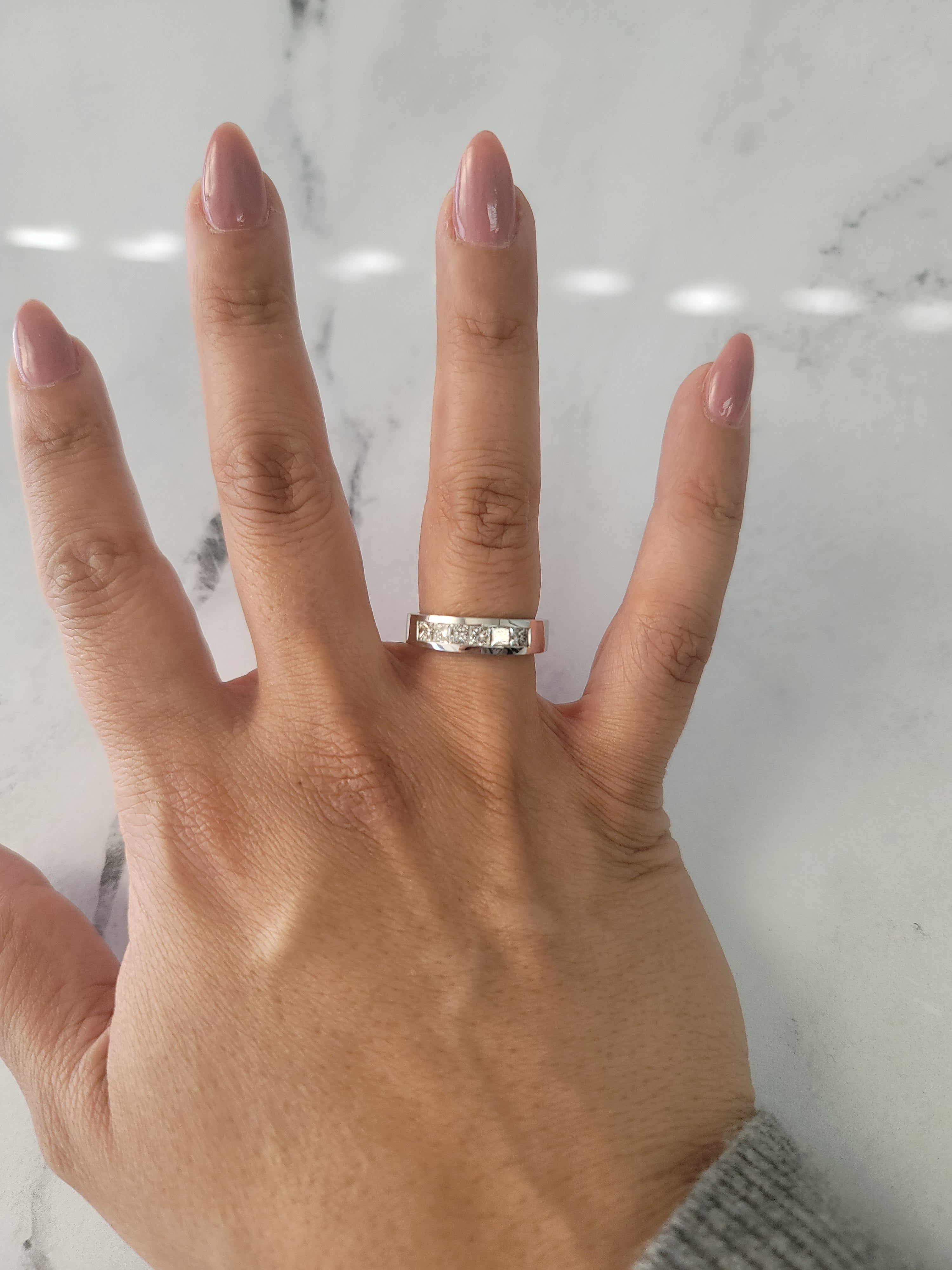 5MM Princess Cut Channel Wedding Band Ring for Women - Elegant Diamond Bridal Jewelry for Engagement, Anniversary & Special Occasions