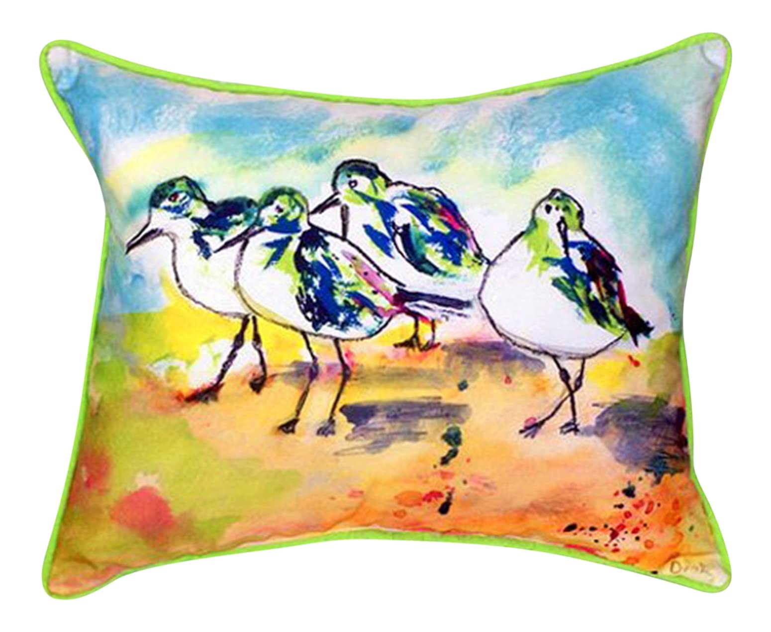 Betsy Drake HJ417 Sanderlings Decorative Throw Pillow 16x20 Inches - Soft Indoor Outdoor Cushion for Patio, Sofa, Bed & Porch Decor