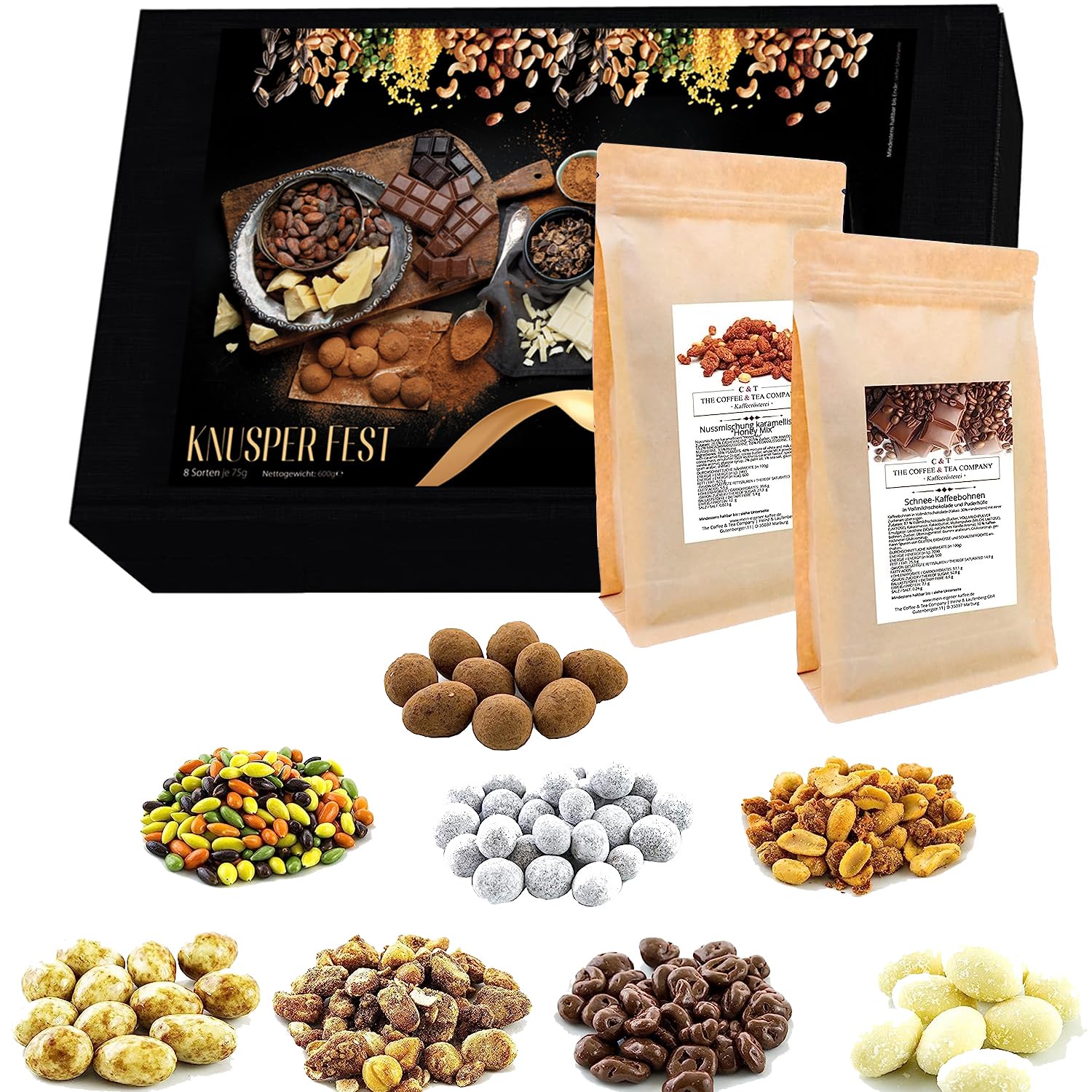 Premium C&T Nuts Gift Set - 8 Delicious Crunchy Fresh Snacks (75g Each) | Assorted Nut Mix in Ready-to-Gift Box | Perfect for Holidays, Parties & Corporate Gifting
