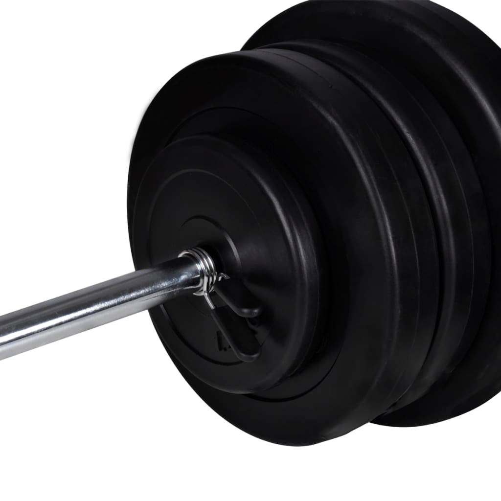 vidaXL Adjustable Weight Bench with Barbell & Dumbbell Set (60.5 kg) - Home Gym Equipment for Strength Training & Bodybuilding