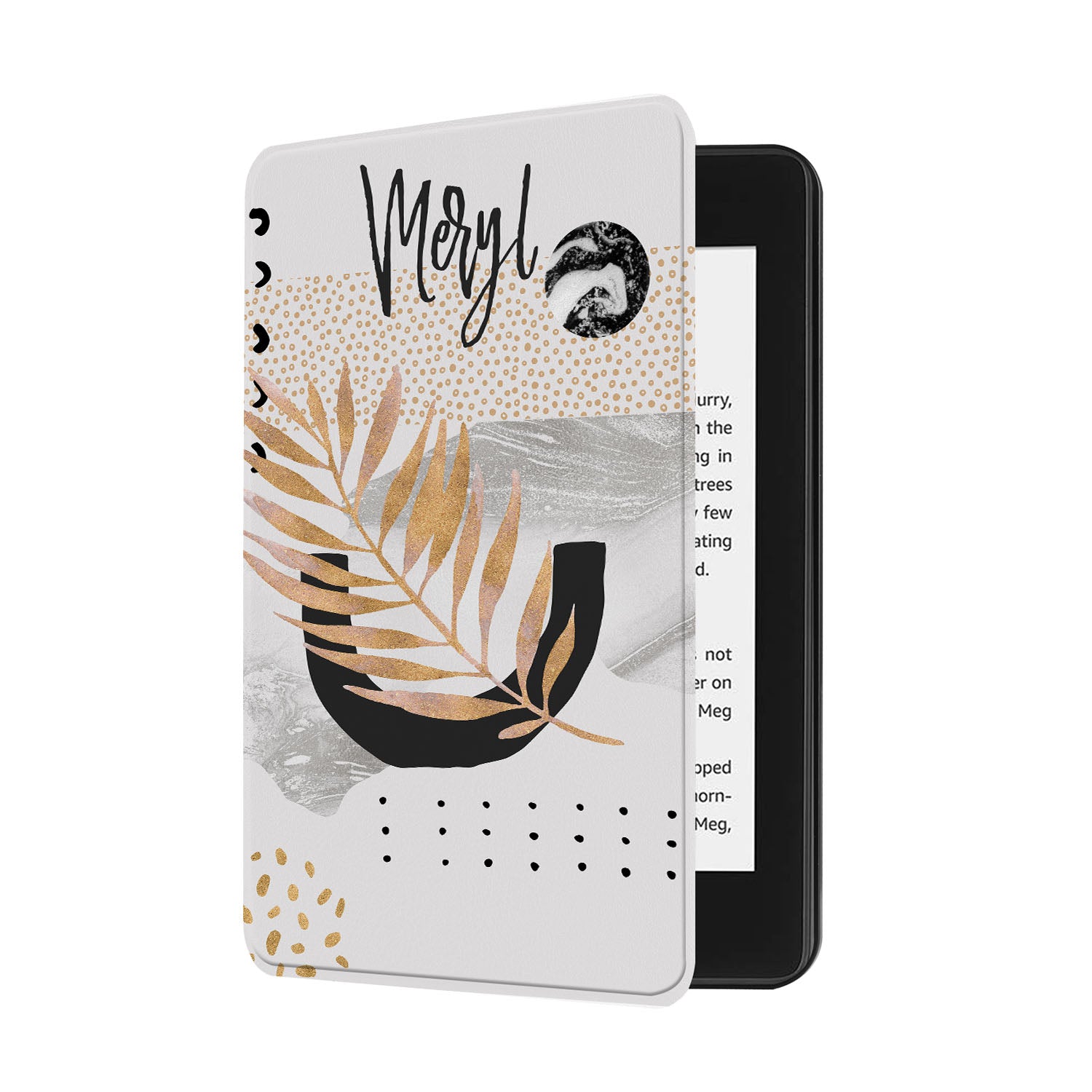 Premium Marble Flower Kindle Case - Stylish & Protective Cover for Kindle E-Reader - Perfect for Reading at Home, Travel, and Commuting
