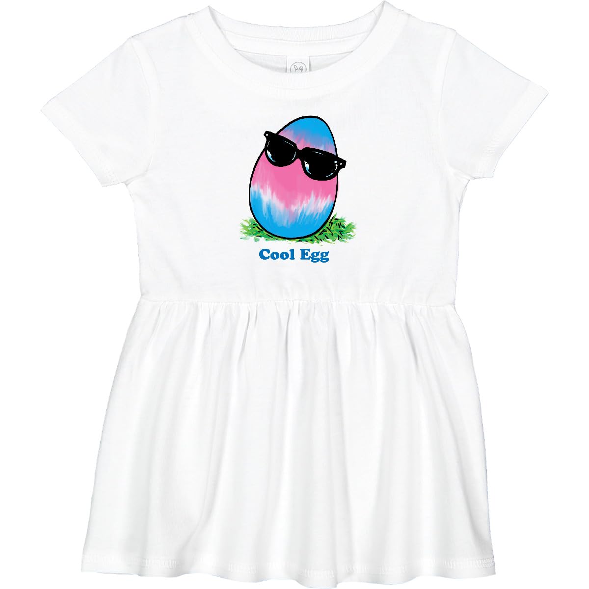 Inktastic Easter Pink and Blue Cool Egg with Sunglasses Infant Dress - Cute Baby Outfit for Easter Celebrations, Photo Shoots & Spring Parties