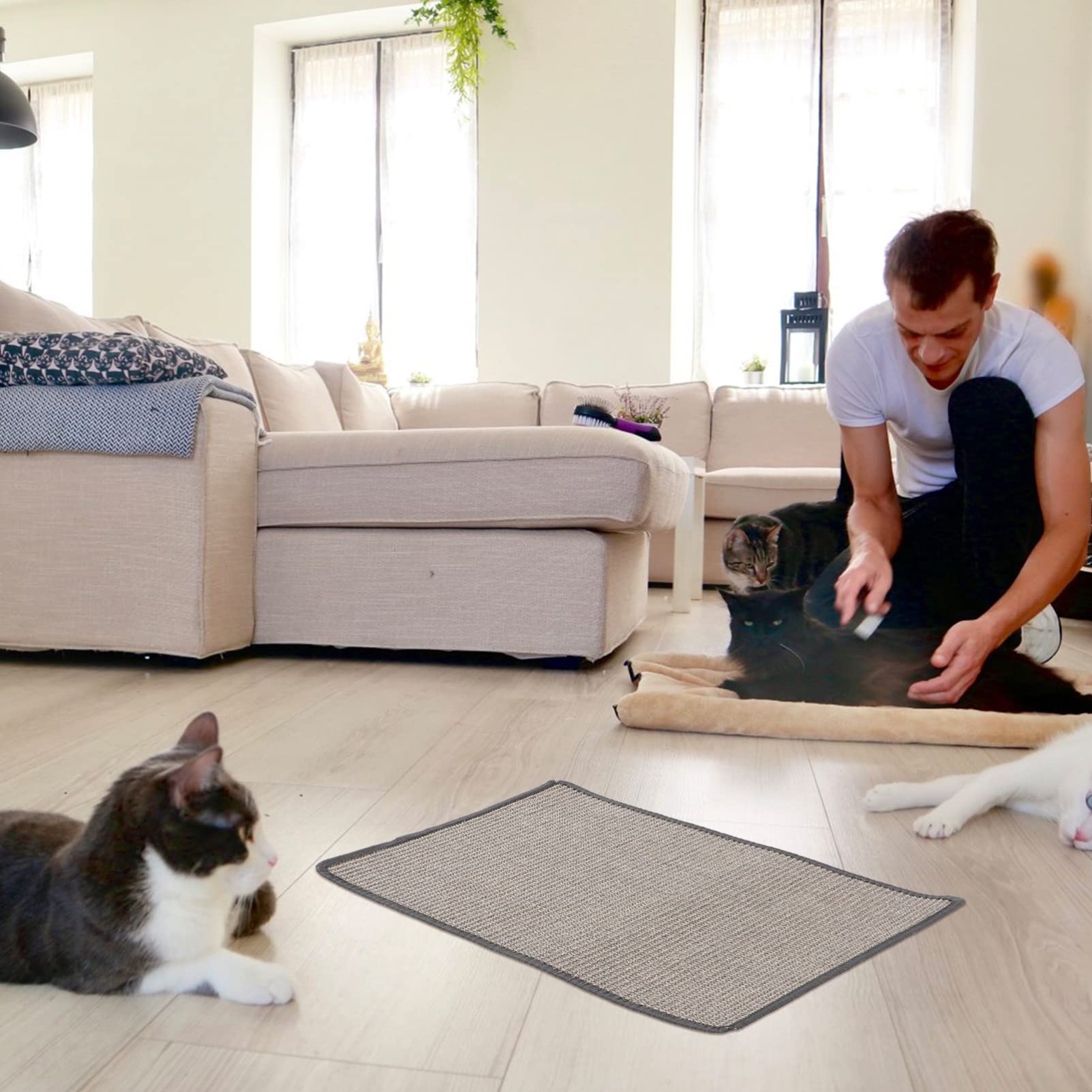 Natural Sisal Cat Scratching Mat - Sofa Protector for Home & Office