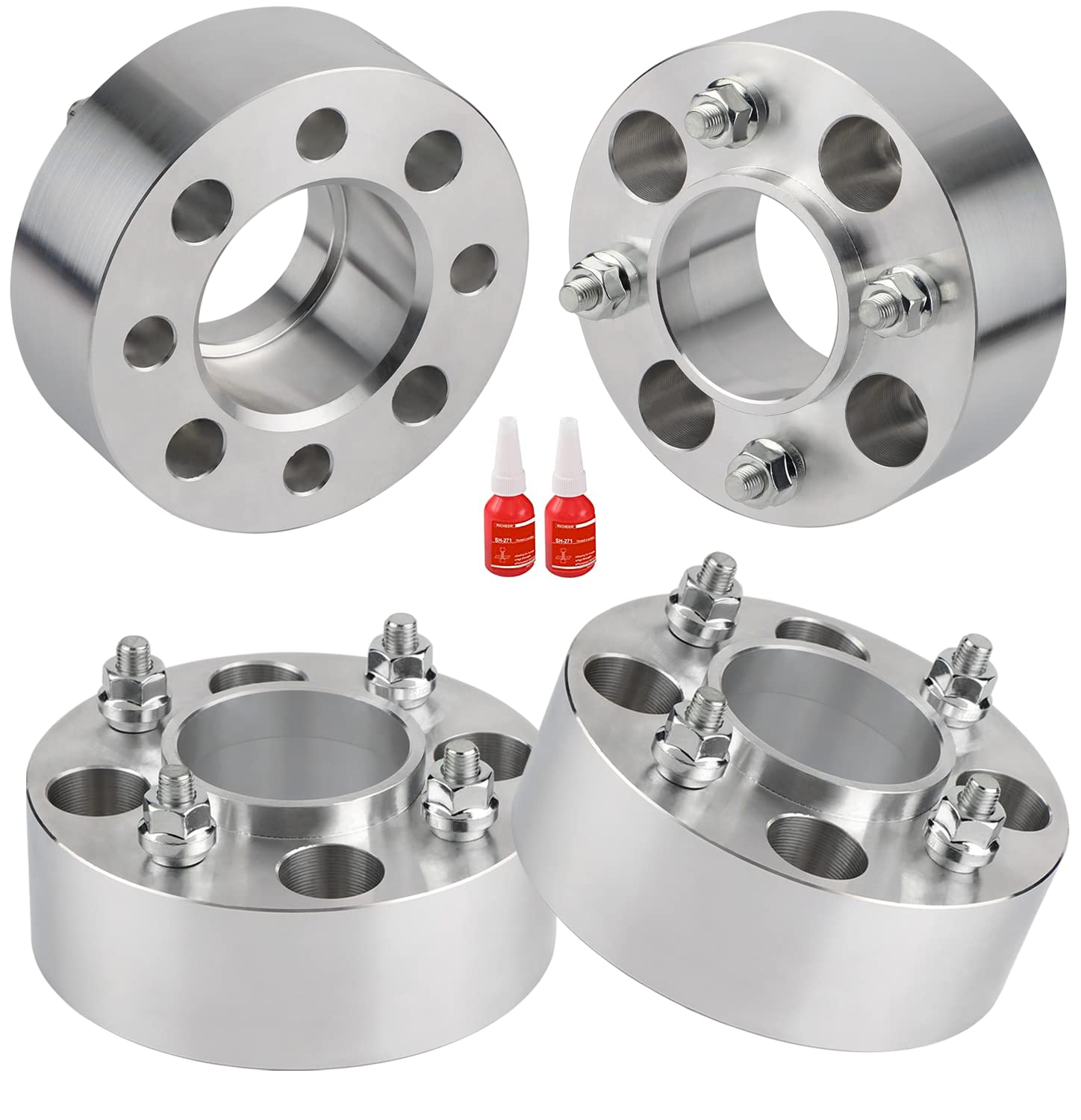Richeer 4x110 Hub Centric ATV Wheel Spacer 2 Inch (4PCS) - Compatible with Honda Rancher, Foreman, Rubicon & Yamaha Grizzly, Bruin, Kodiak - 10x1.25 Studs & 74mm Center Bore - Enhance Off-Road Performance & Stability