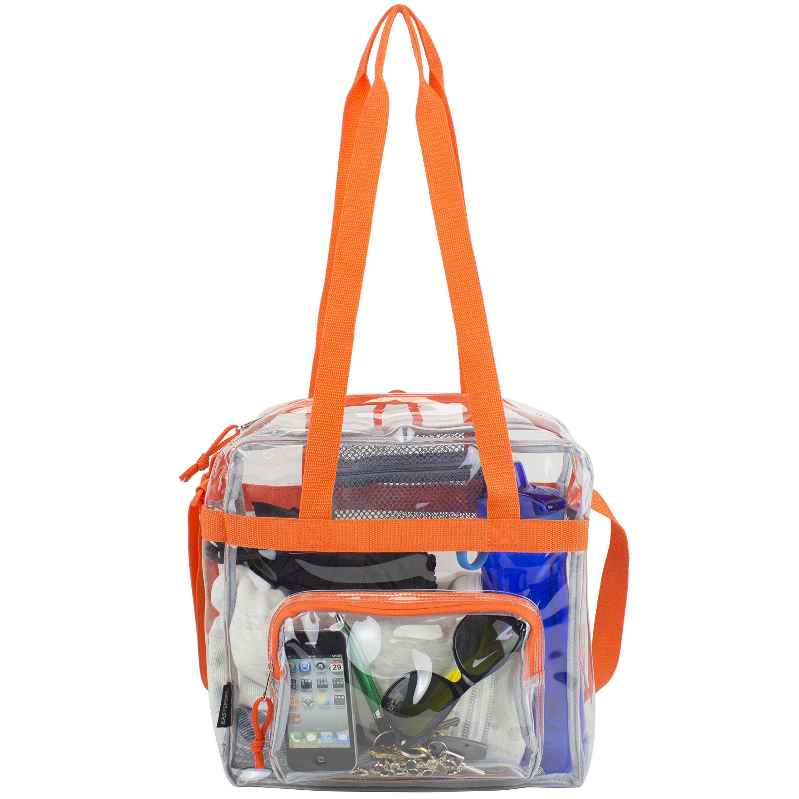 EastSport Clear Stadium Approved Tote Bag - See Through Crossbody Shoulder Messenger Purse for Women & Men - Perfect for Sports Games, Concerts, Work & Events