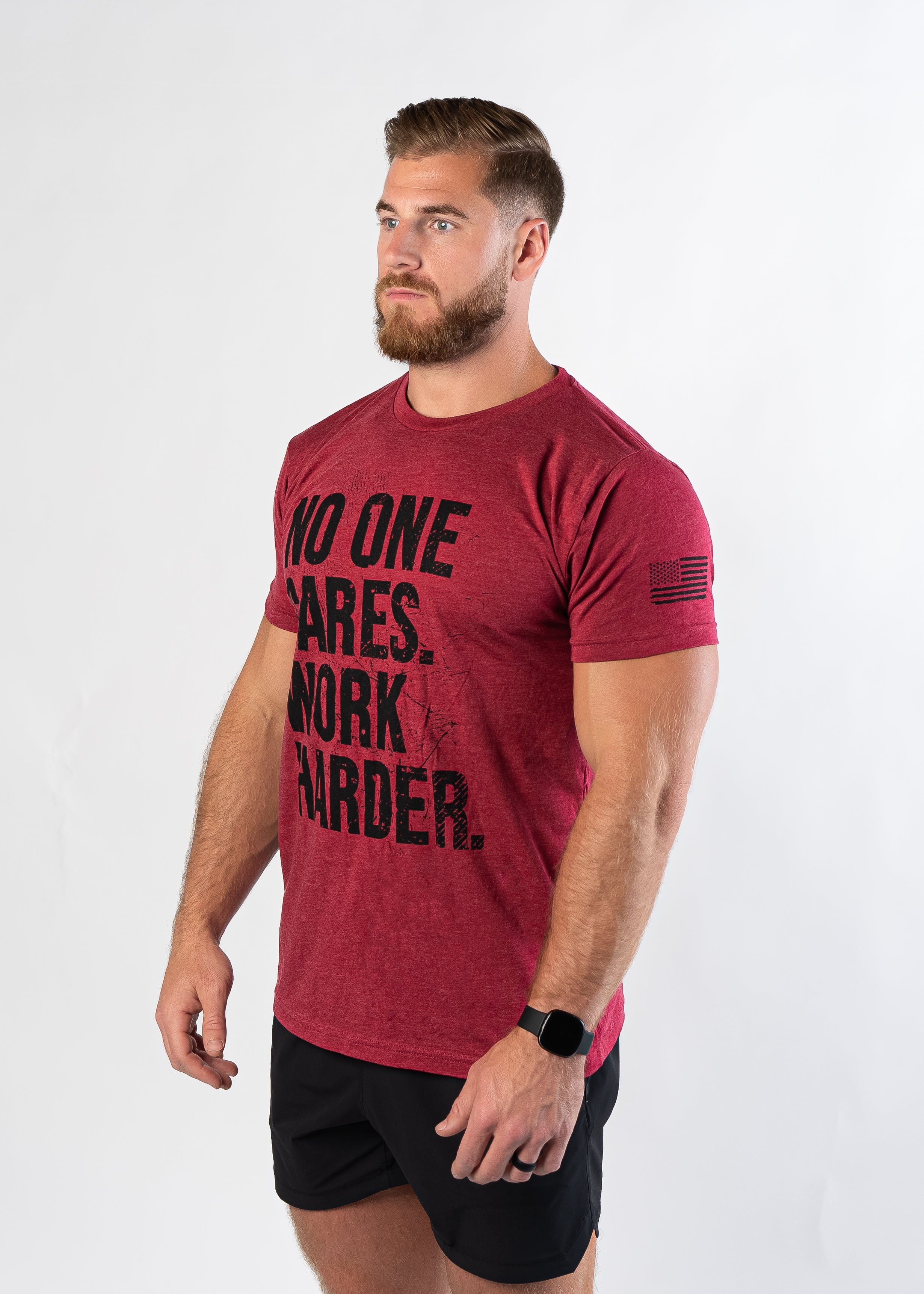 Men's No One Cares Graphic T-Shirt - Red Cotton Tee for Casual Wear & Street Style | Funny Sarcastic Shirt for Parties, Gifts & Everyday Outfits