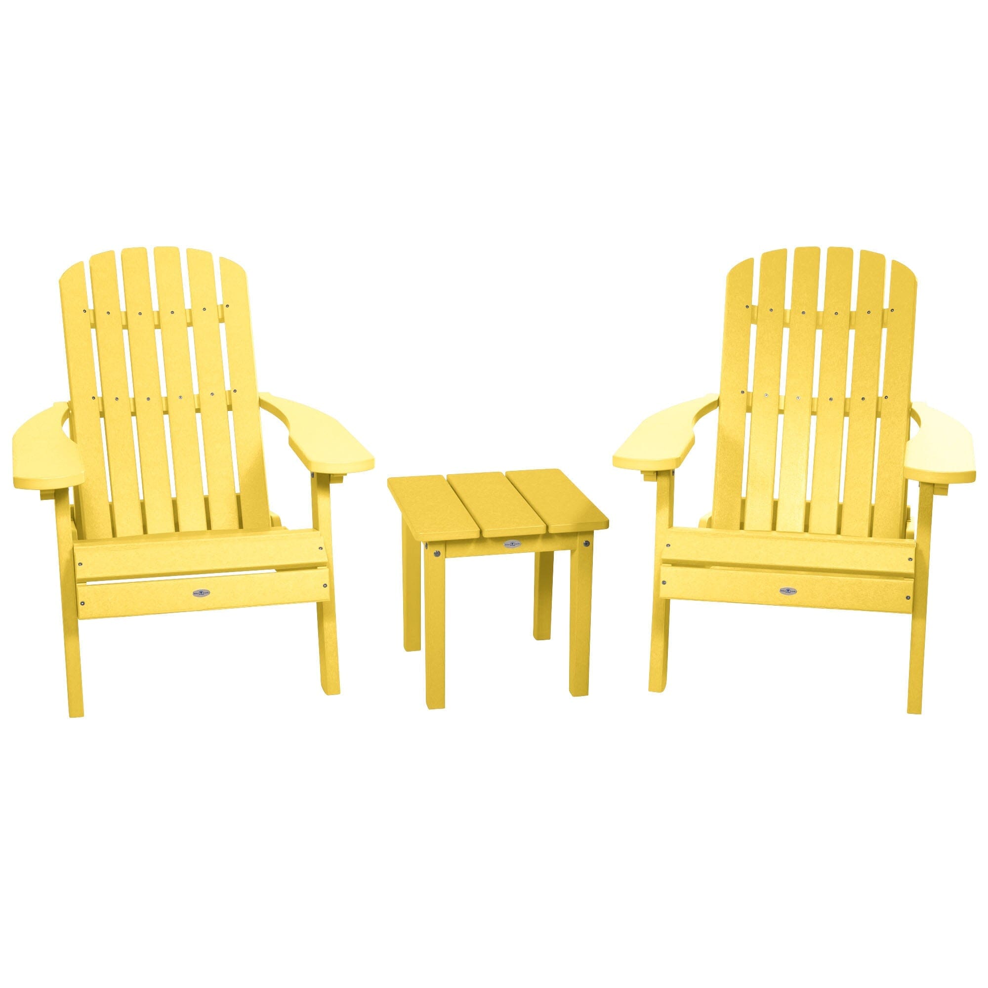 2-Pack Foldable Adirondack Chairs with Side Table Set - Outdoor Patio Furniture for Garden, Poolside, Deck, and Backyard Relaxation