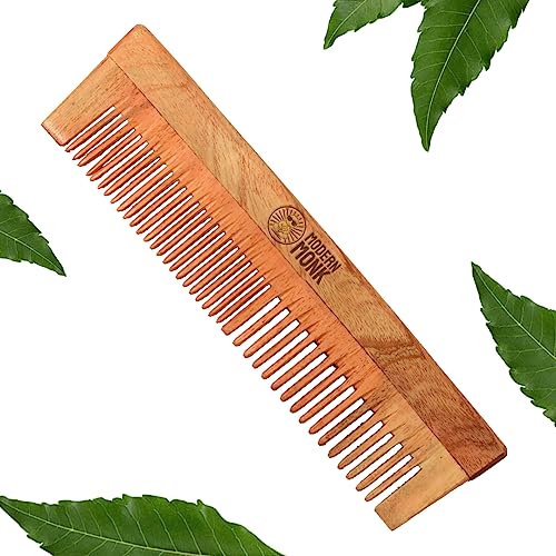 Ayurvedic Neem Wood Detangling Comb for Quick Hair Growth & Reduced Hair Fall | Anti-Static & Anti-Frizz | Treated with Neem Oil | Perfect for Men & Women | Ideal for Daily Hair Care & Styling