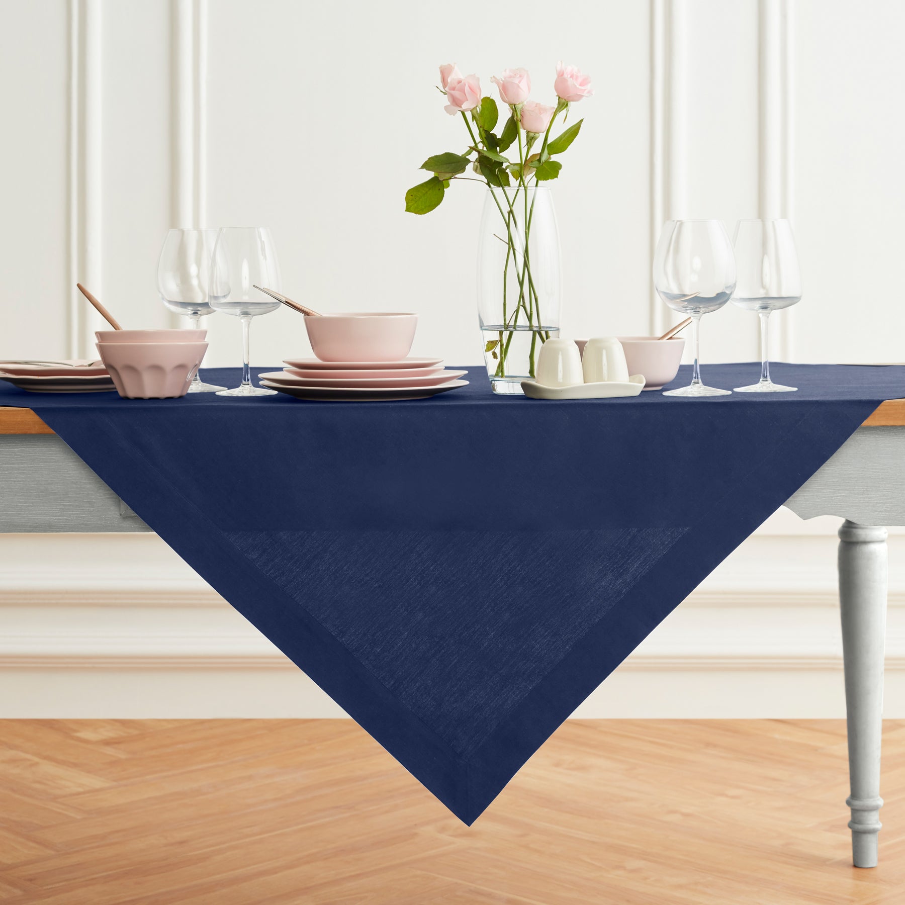 Premium Dru Cotton Linen Table Throw - Soft & Durable Table Cover for Dining Room, Kitchen, or Outdoor Picnic - Elegant Home Decor & Party Tablecloth