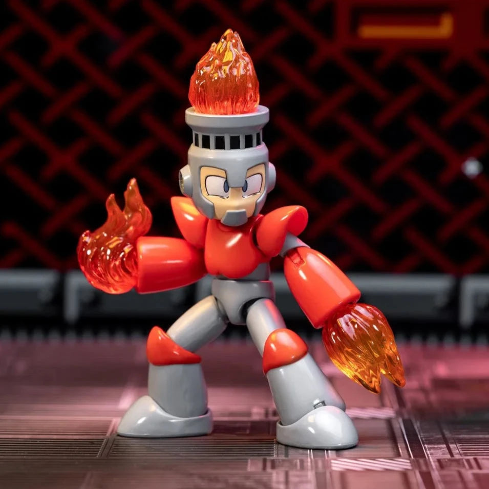Mega Man Fire Man 1:12 Scale Collectible Action Figure - Perfect for Display, Gaming Enthusiasts & Anime Fans