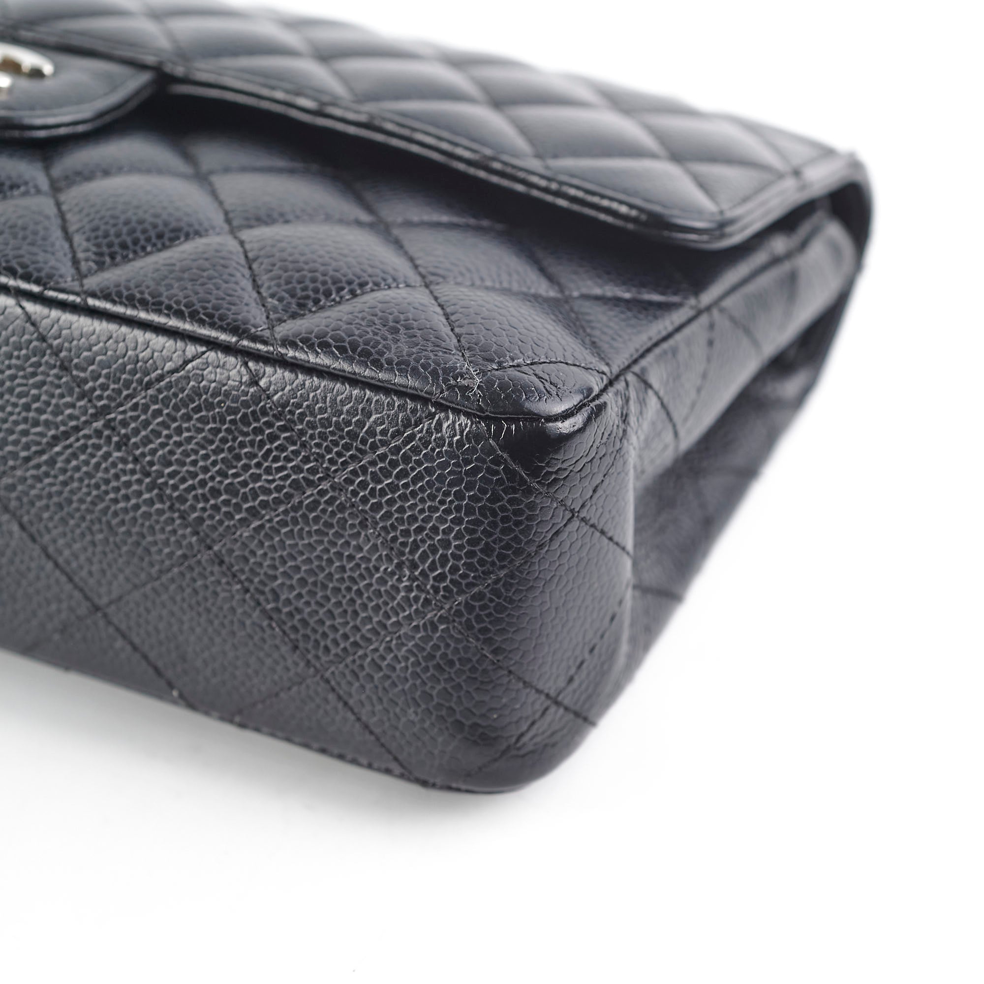 Chanel Caviar Leather Medium/Large Double Classic Flap Bag in Black | Luxury Designer Handbag for Women | Perfect for Work, Evening Events & Everyday Use