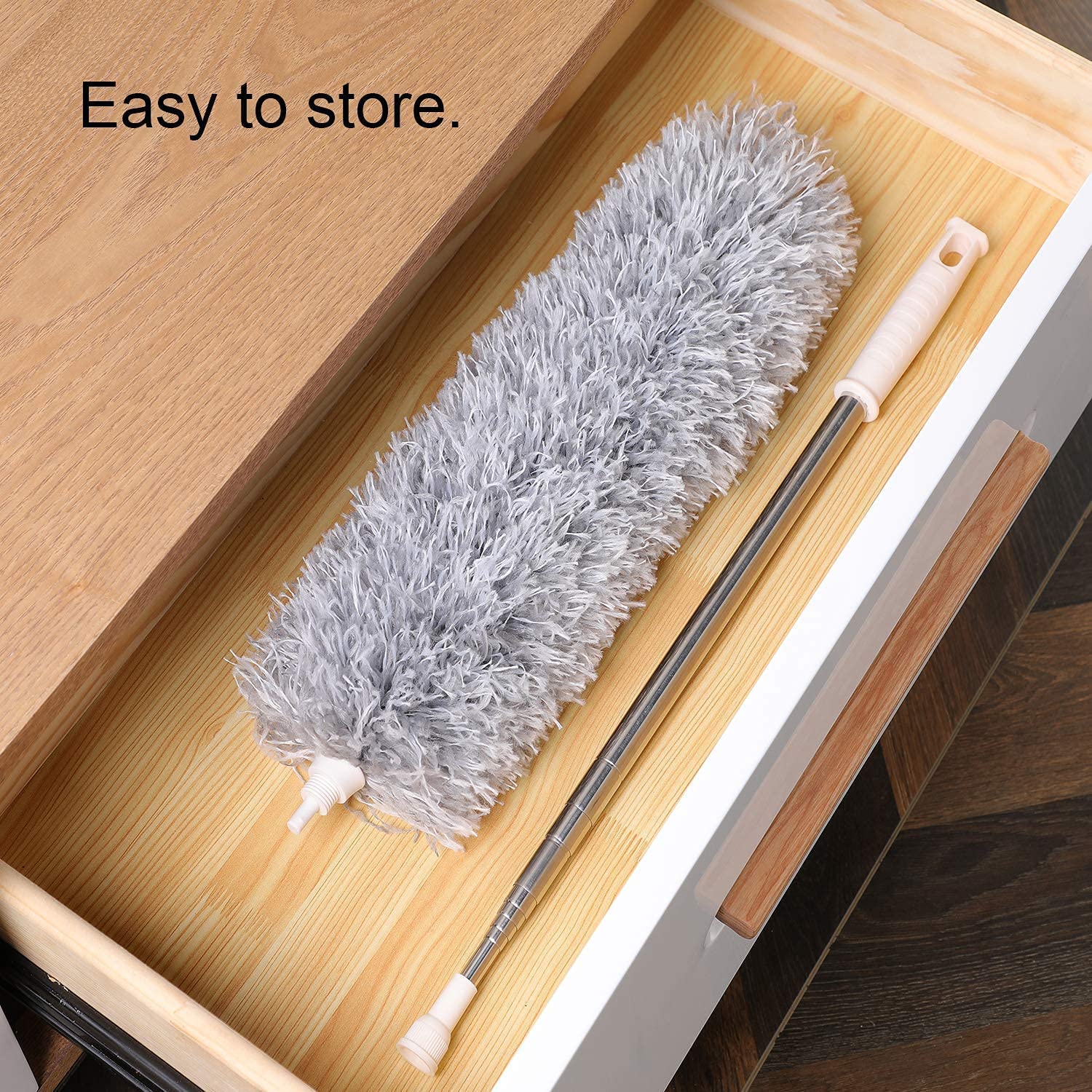 **Diksharth Microfiber Feather Duster - Bendable & Extendable Handle (Up to 100 Inches) - Washable Fan Cleaning Duster for High Ceiling Fans, Window Blinds, Furniture, and Hard-to-Reach Areas - Perfect for Home, Office, and Car Cleaning**