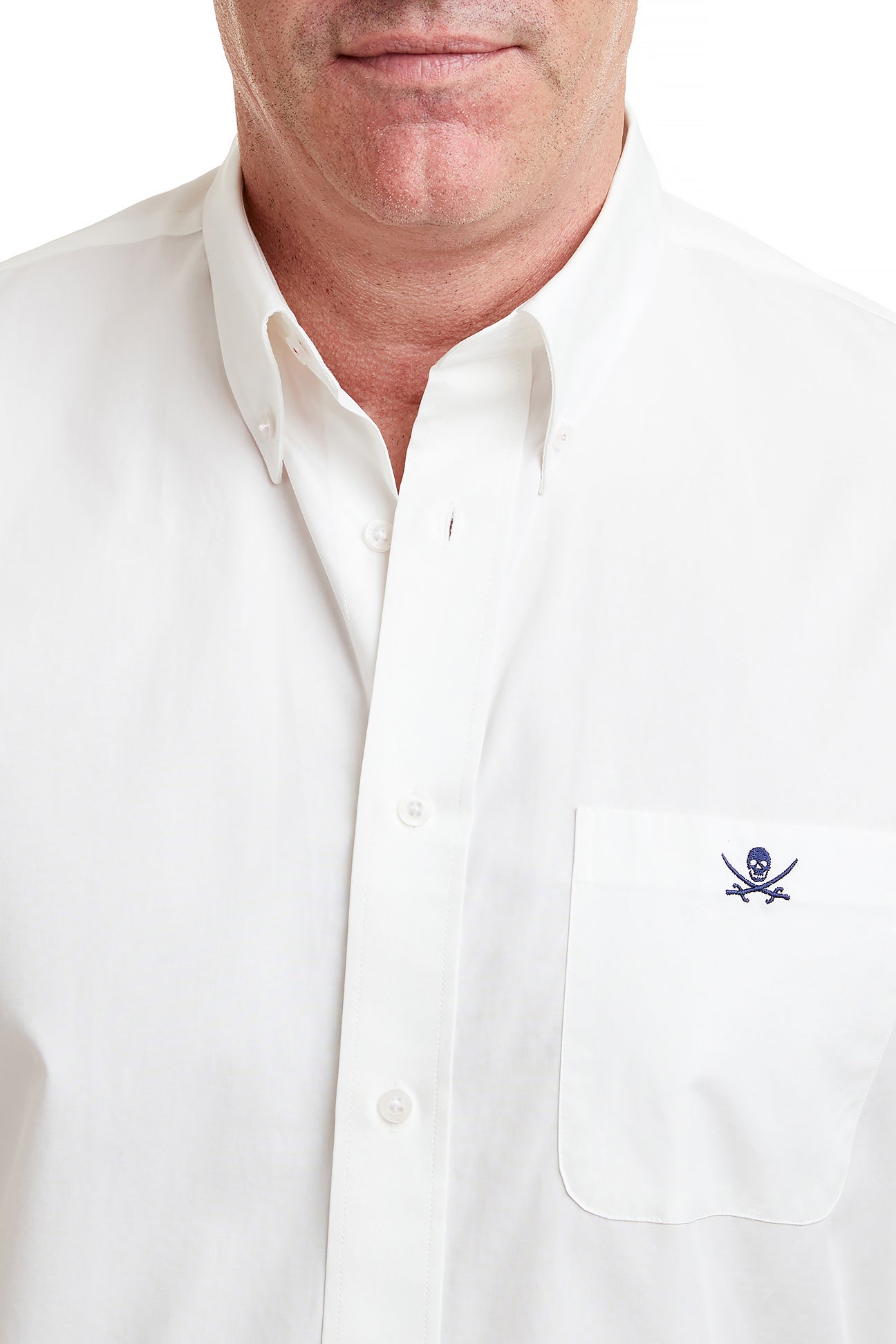 Chase Shirt White with Single Calico Jack - Premium Cotton Men's Button Down Shirt for Casual & Business Wear - Perfect for Office, Date Night & Outdoor Events