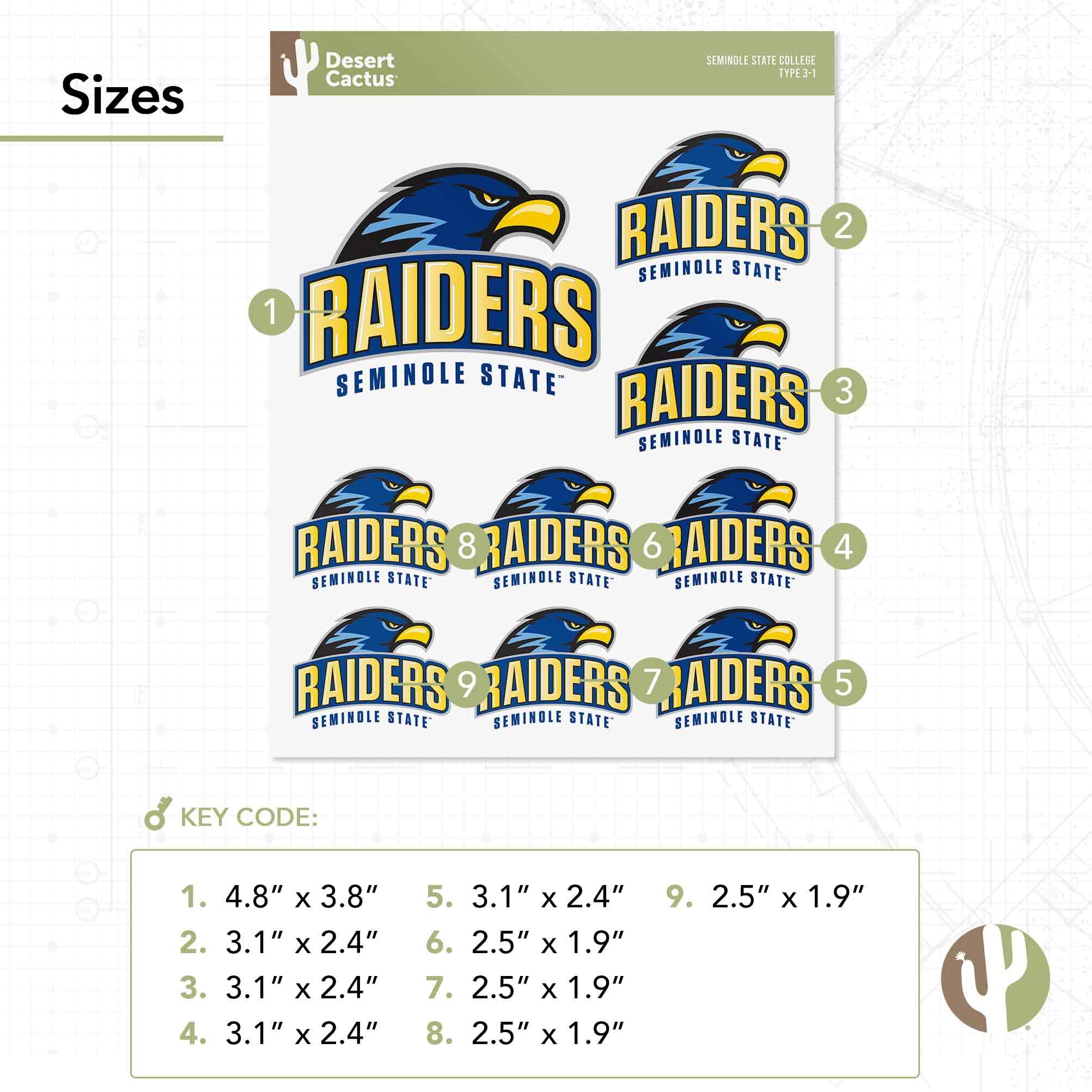 Desert Cactus Seminole State College Raiders Florida Vinyl Decals - Waterproof Stickers for Laptop, Water Bottle, Car & Scrapbook - Perfect for School Spirit, College Pride & DIY Crafts