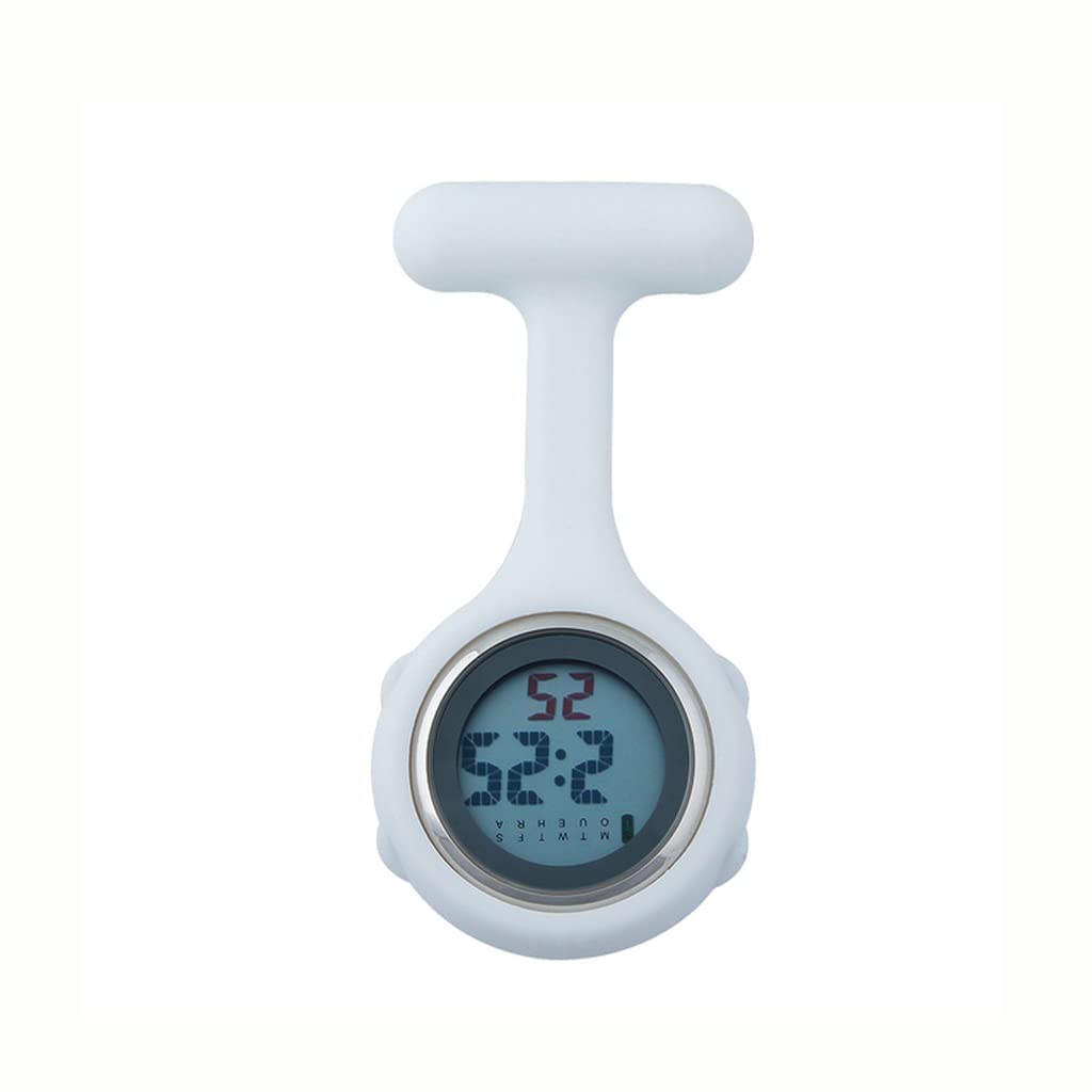 QHYXT Digital Nurse Watch - Waterproof Silicone Pocket Watch for Doctors & Nurses - Brooch Lapel Clip for Hospital, Clinic & Medical Use - Black & White Options - Perfect for Shift Work, Patient Care & Medical Professionals