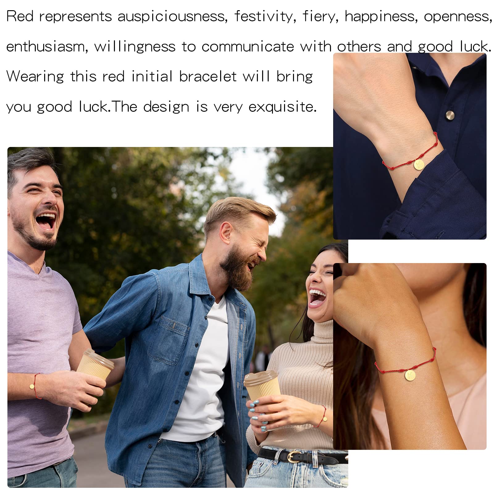 Red Initial Bracelet for Women - 7 Knot Protection String Bracelet with A-Z Letter Charms | Birthday Jewelry Gift for Her | Perfect for Daily Wear, Spiritual Protection & Thoughtful Gifting