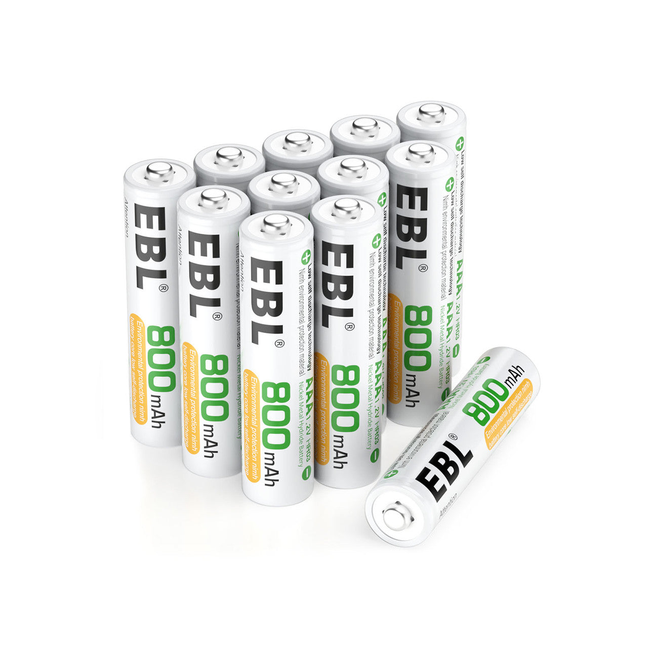 EBL AAA NiMH Rechargeable Batteries 1.2V 800mAh - 8 Pack High Capacity Low Self Discharge Batteries for Toys, Flashlights, Remote Controls & Electronic Devices