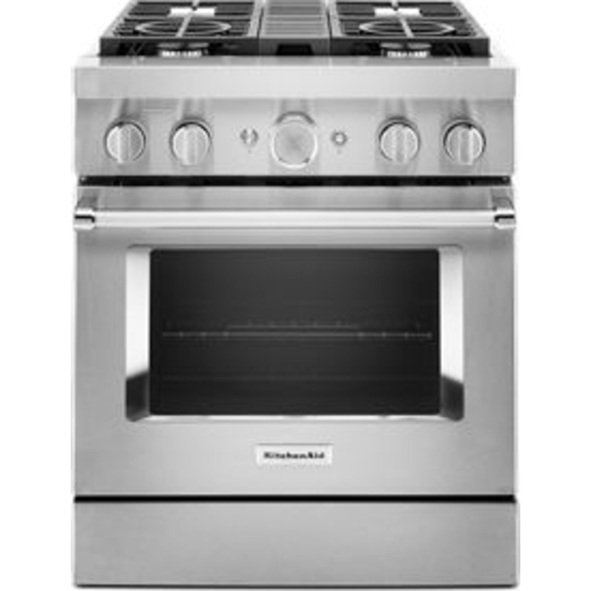 KitchenAid KFDC500JSS 30-inch Dual Fuel Range with 5 Burners - Stainless Steel Professional Gas Stove & Electric Oven for Home Cooking & Baking