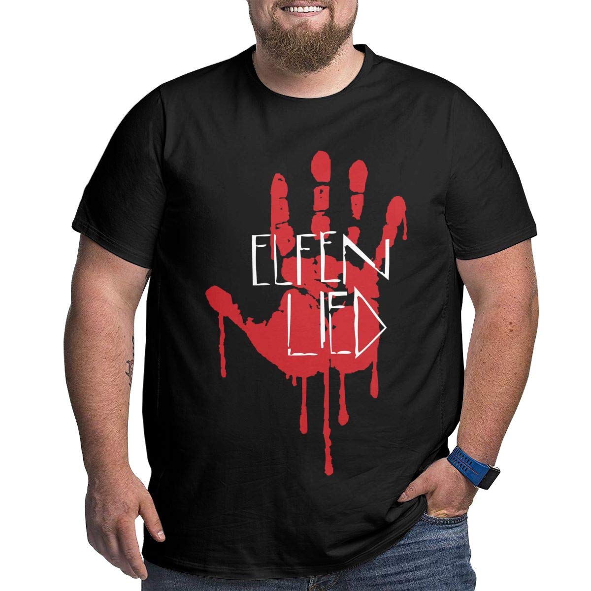 Elfen Lied Anime Logo Big & Tall T-Shirt for Men - Plus Size Graphic Tee - Casual Wear, Cosplay, Anime Convention Outfit