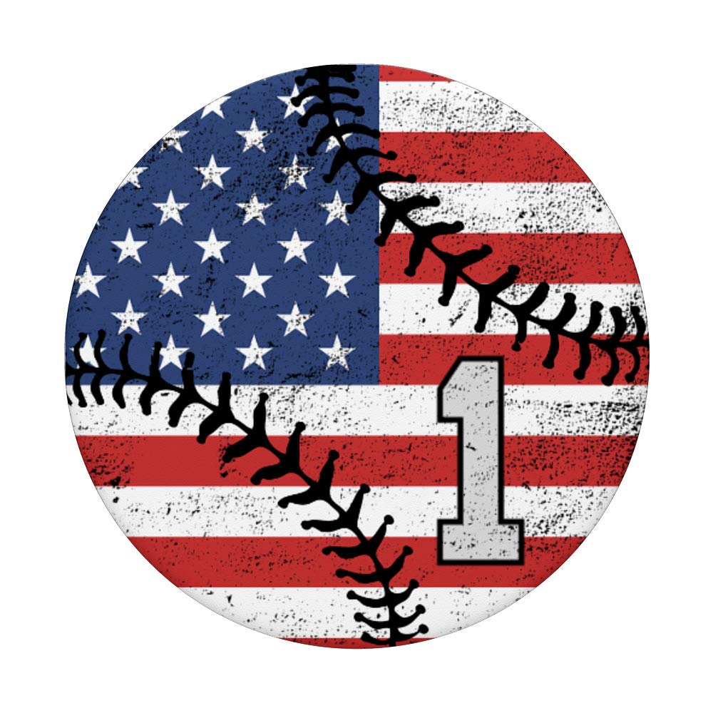 USA Flag Baseball - Gray & Black Number 1 Jersey for Men | Patriotic Sports Apparel for Baseball Games & 4th of July Celebrations