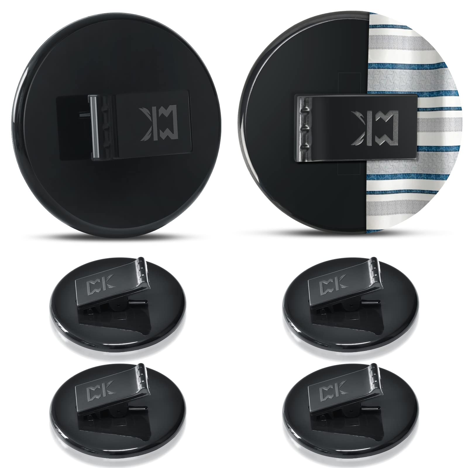 Kitosun Waterproof Shower Curtain Clips - 6PCS Black Bathroom Splash Guards for Holding Shower Liners | Windproof & Privacy Protection | Perfect for Bathroom, RV, and Dorm Use