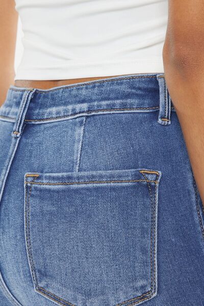 Kancan Ultra High Waist Gradient Flare Jeans for Women - Vintage Retro Stretch Denim Pants - Perfect for Casual Outfits, Date Night & 70s Style Fashion