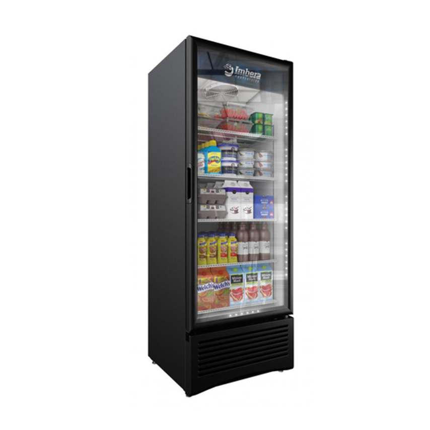 Nella Elite Series 29.5 Inch Commercial Merchandising Refrigerator with Glass Door - Black Stainless Steel - Perfect for Convenience Stores, Cafes, and Retail Display