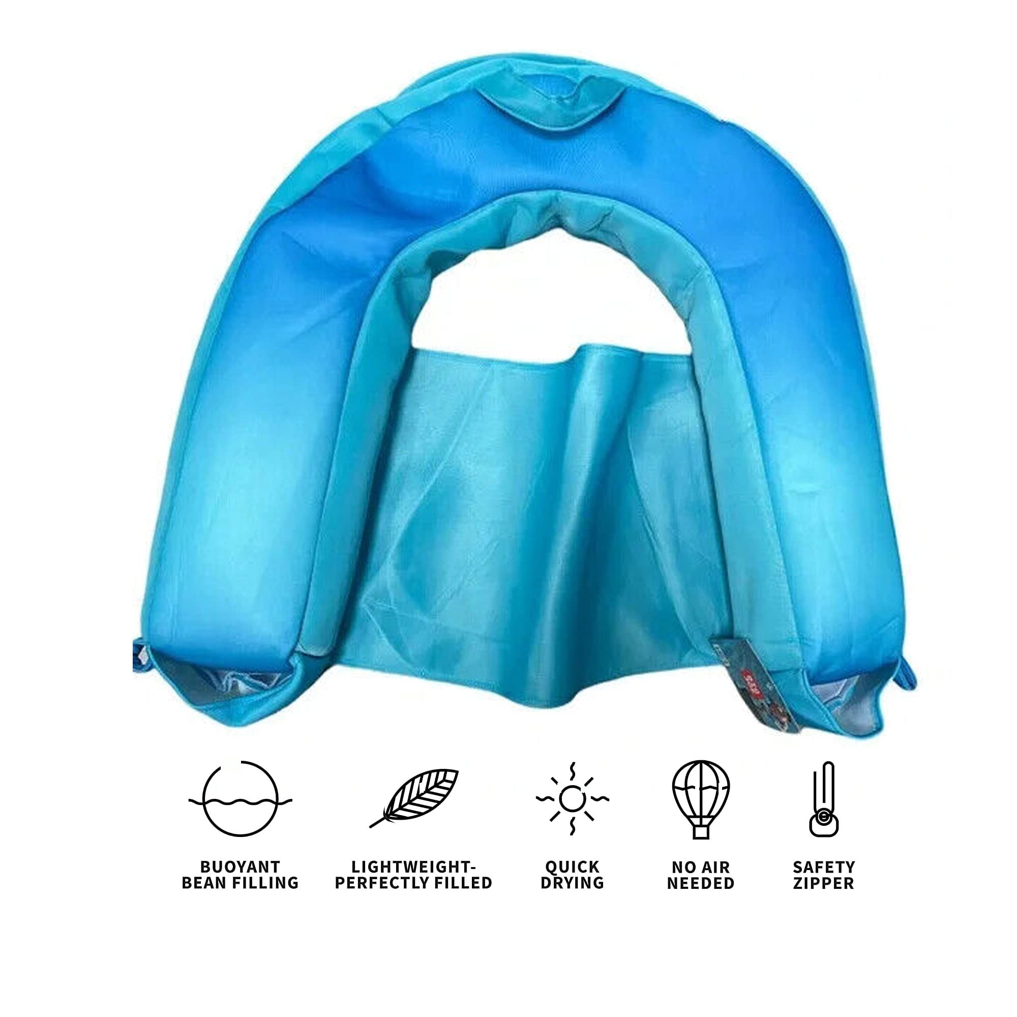 Big Joe Noodle Sling Floating Pool Chair with Cup Holder Pocket - Aqua Green/Blue - Perfect for Relaxing by the Pool or Beach
