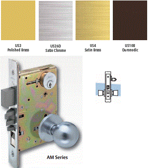 Arrow AM23 Vestibule Mortise Knob Lock - Secure Entry Door Lock for Homes & Offices | Durable Interior/Exterior Door Hardware | Perfect for Front Doors, Bedrooms & Commercial Spaces