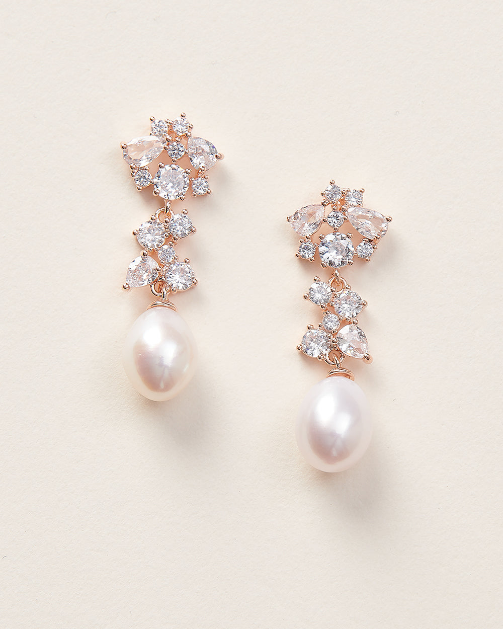 Elegant Silvia Pearl & CZ Earrings for Women - Genuine Pearls with Cubic Zirconia Studs - Perfect for Weddings, Parties & Special Occasions