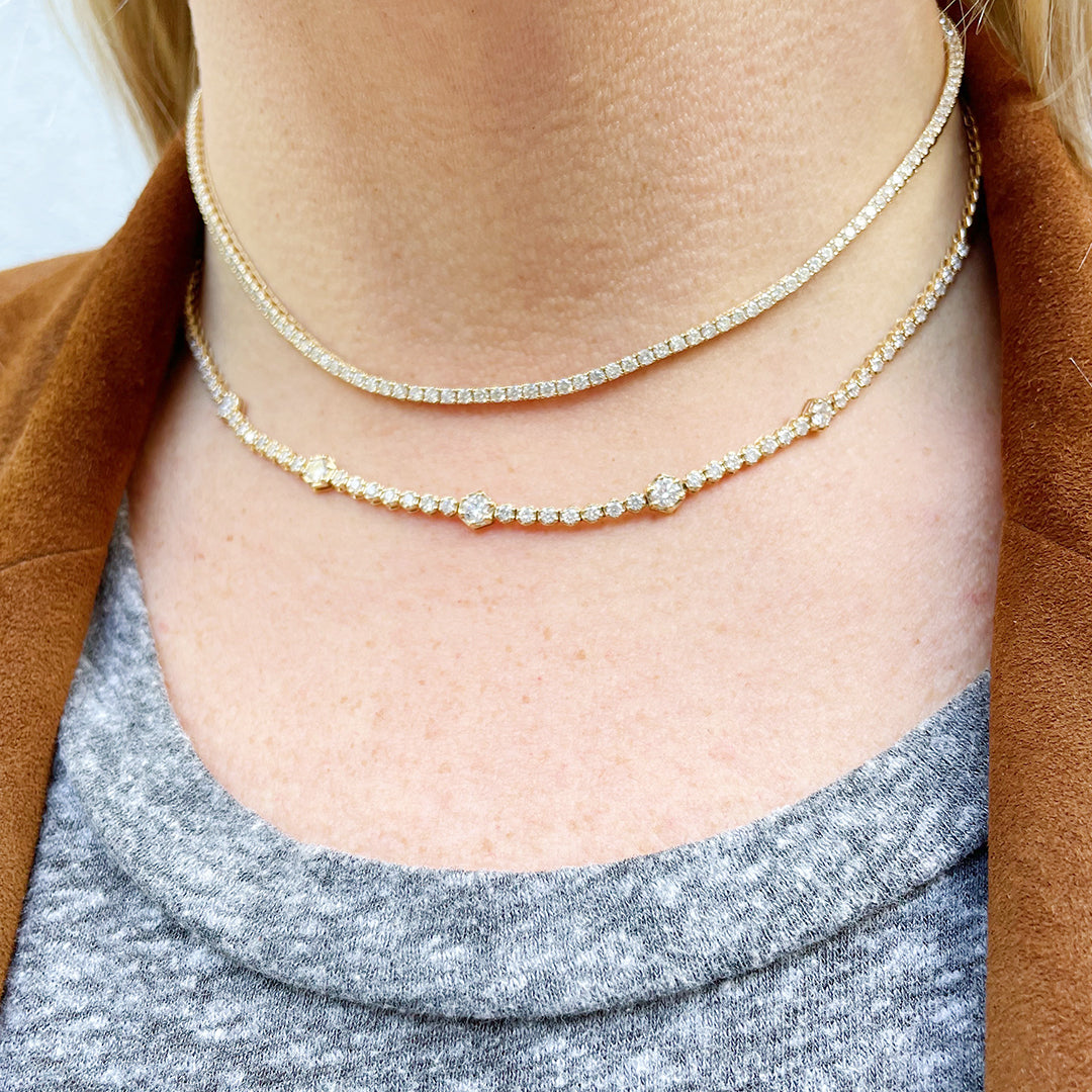 6ctw Diamond Tennis Necklace in 14K Yellow Gold - Elegant Jewelry for Women, Perfect for Weddings, Parties & Special Occasions