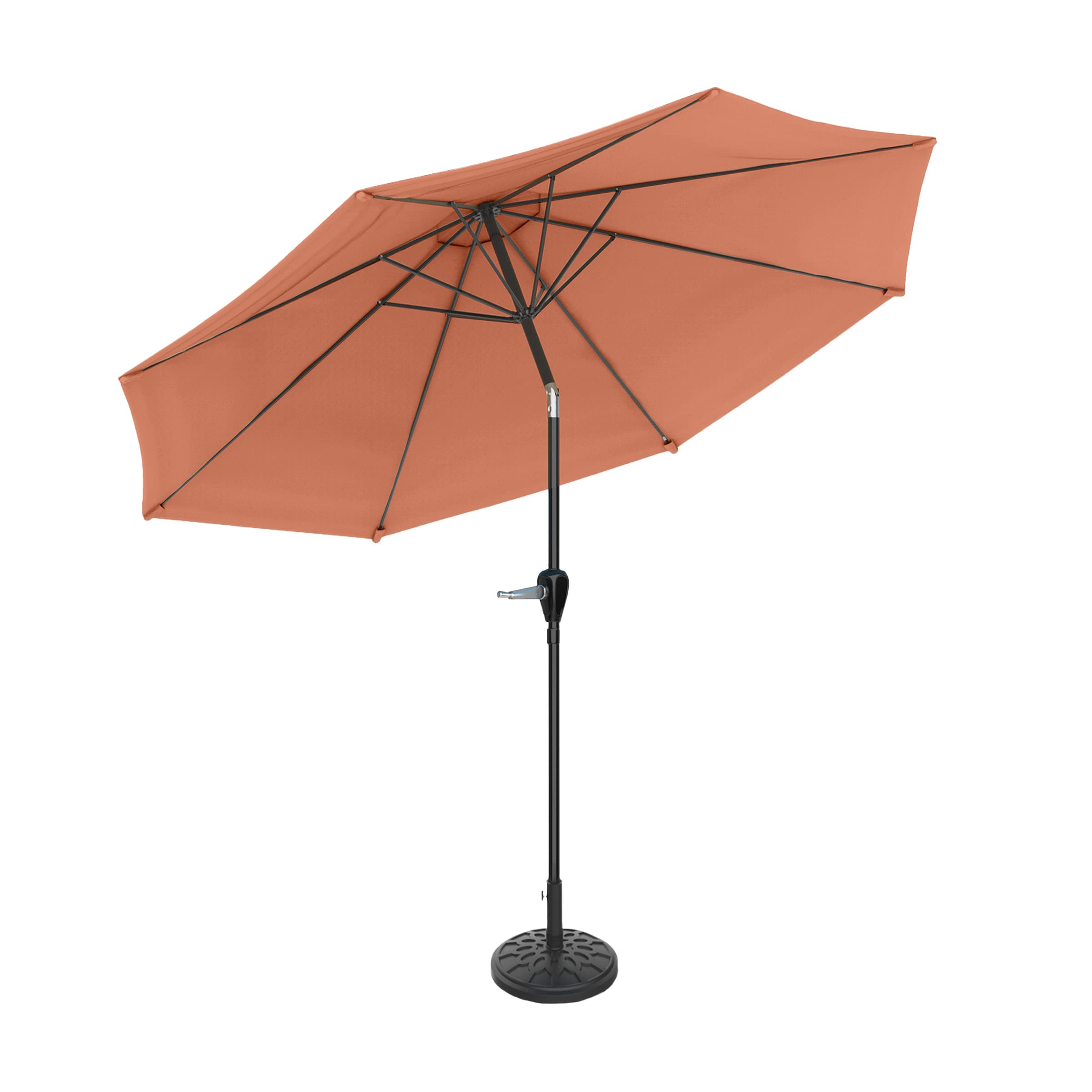 Pure Garden Patio Umbrella - 10ft Outdoor Market Umbrella with Crank Lift & Tilt, UV Protection for Deck, Poolside, Backyard & Outdoor Dining