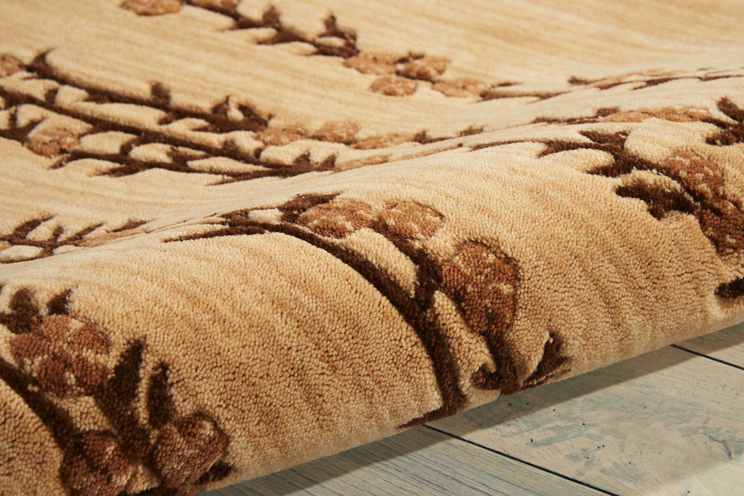 Nourison Radiant Impression Floral Beige 2' x 7' Area Rug - Easy Cleaning, Non-Shedding, Soft & Durable - Perfect for Bedroom, Living Room, Dining Room & Kitchen Decor (2x7) | Home Decor, Floor Covering, Cozy Interior Design