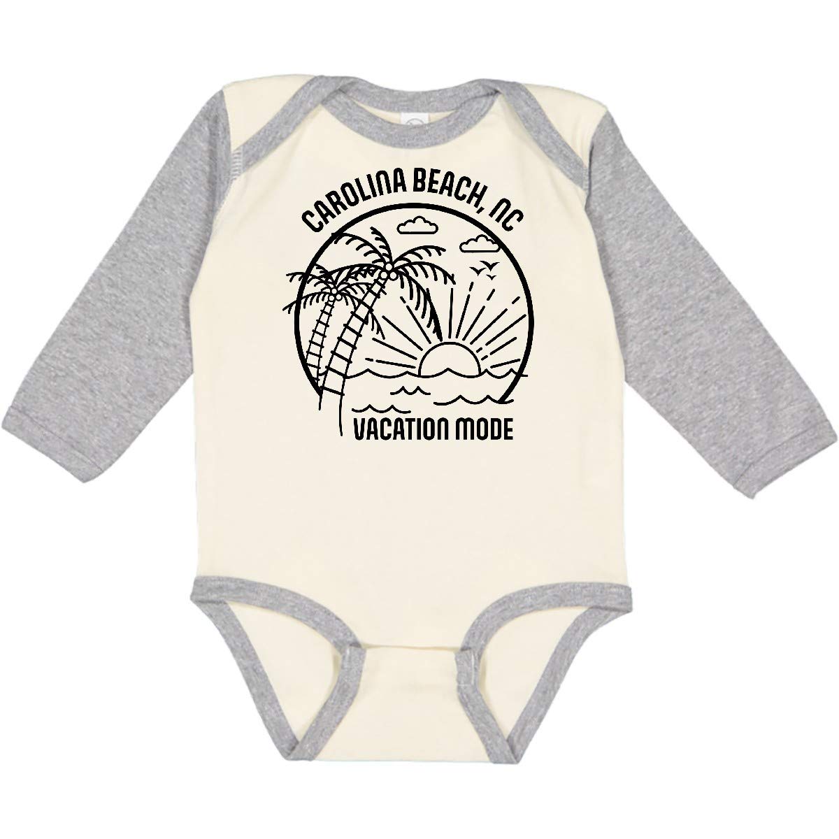 Inktastic Summer Vacation Mode Carolina Beach North Carolina Long Sleeve Creeper - Comfortable & Stylish Beachwear for Women - Perfect for Vacations, Beach Trips & Casual Outings