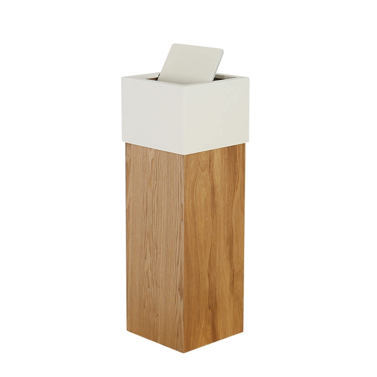 Premium Square Wooden Trash Can with Swing Lid - Modern Moisture-Resistant Waste Basket for Office, Bedroom & Home - Large Size Eco-Friendly Recycling Station (Color A) - Perfect for Home Decor, Office Organization & Indoor Waste Management