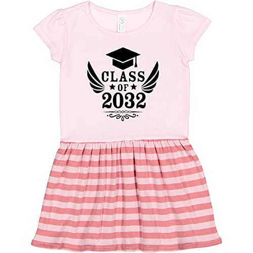 Inktastic Class of 2032 Graduation Cap & Wings Toddler Dress - Cute Baby Girl Outfit for Kindergarten Graduation, Photo Shoot & Special Occasions