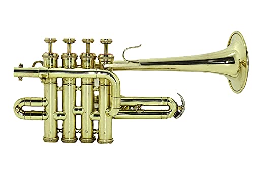 Shreyas Professional Bb Trumpet Piccolo with 4 Valves - High-Quality Brass Instrument with Hard Case - Perfect for Beginners, Students & Jazz Performances