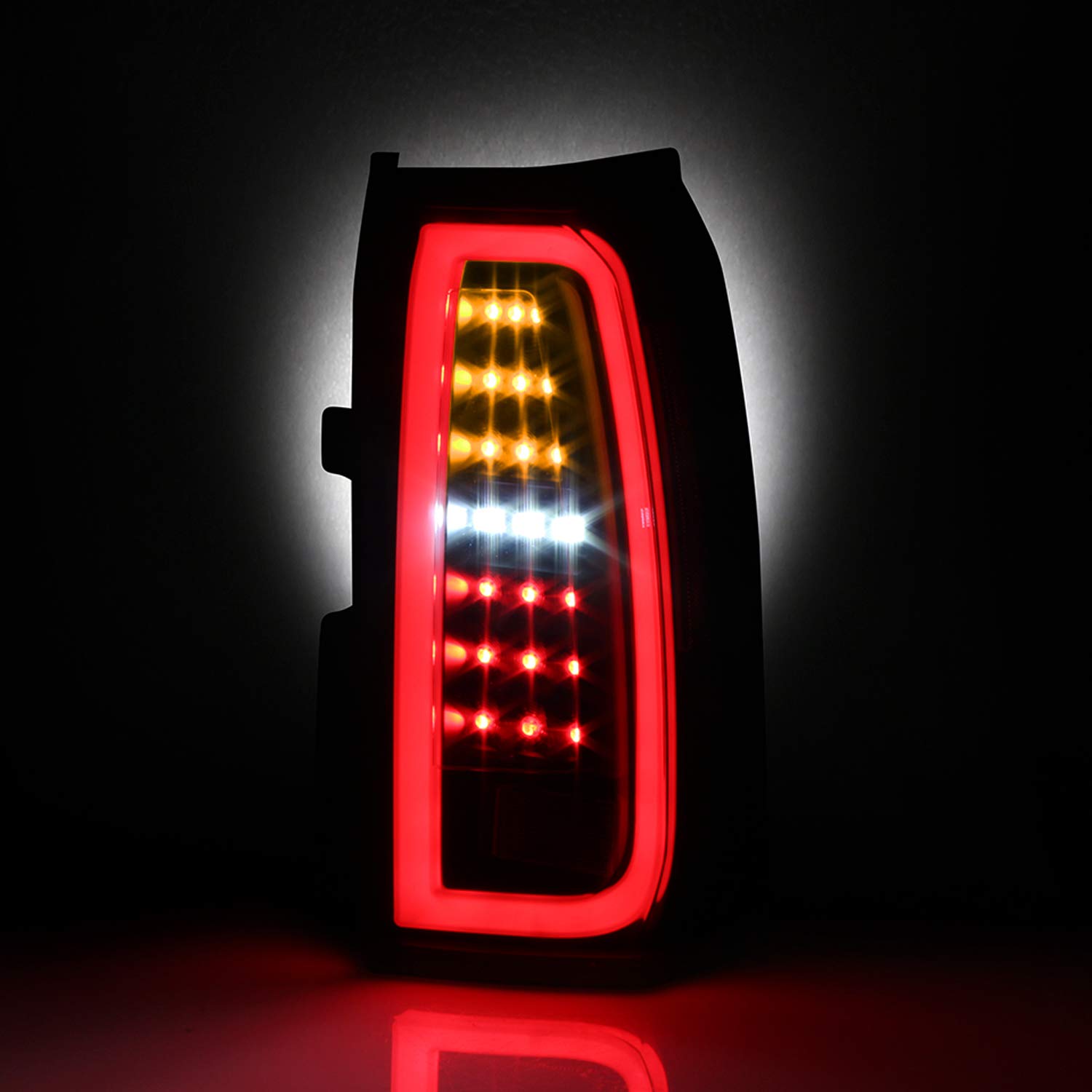 AKKON Full LED Tail Lights for 2015-2020 GMC Yukon XL - Black Brake Lamp with Light Bar (Driver & Passenger Pair) | Upgrade Your SUV's Style & Safety for Night Driving & Off-Road Adventures