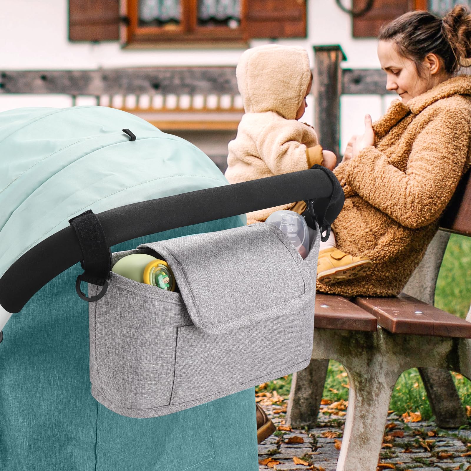 Accmor Universal Stroller Organizer - Waterproof Stroller Bag Caddy with Multiple Pockets for Diapers, Bottles & Phones - Fits Uppababy, Baby Jogger, Nuna, Doona, Britax Strollers - Perfect for Shopping, Travel & Daily Walks with Baby