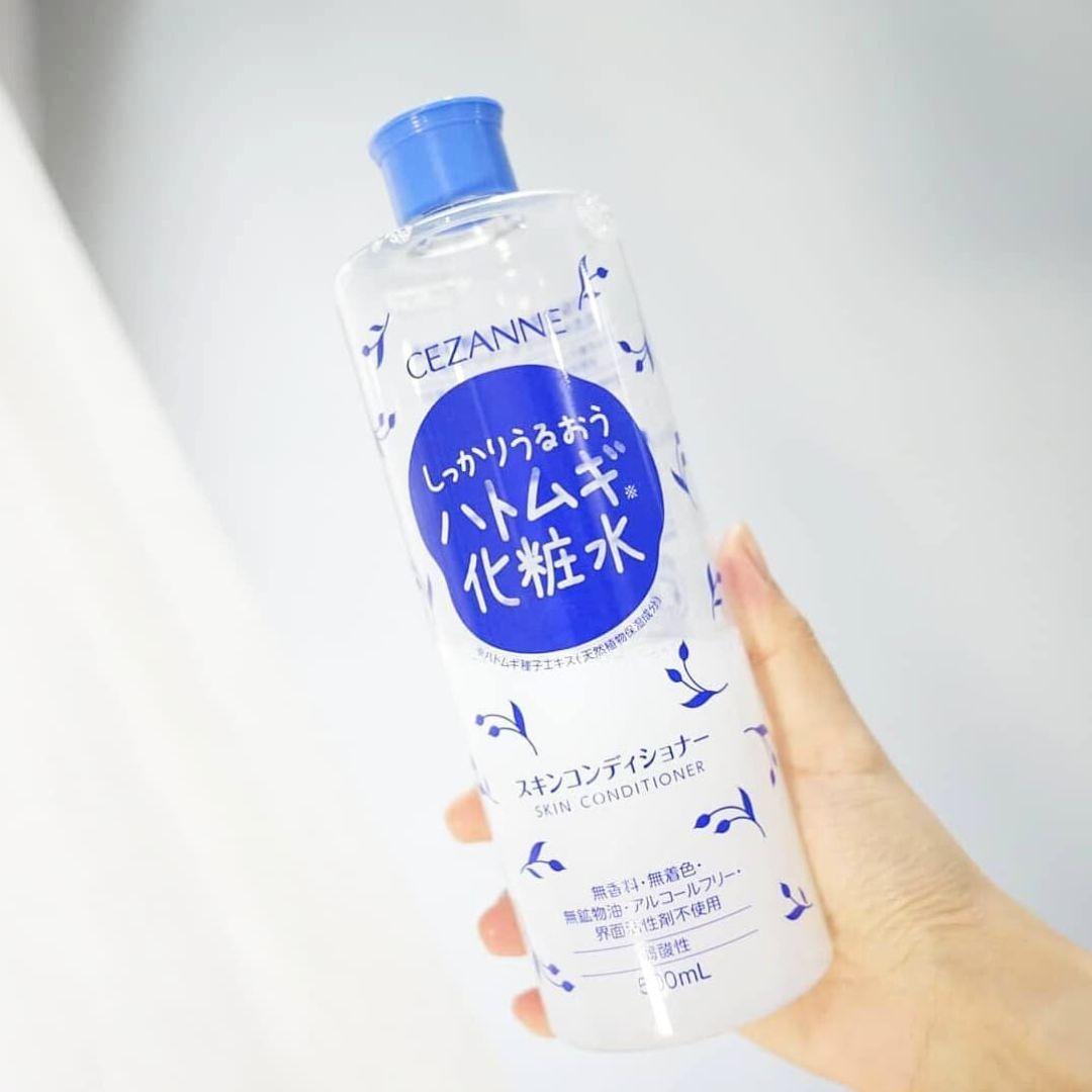 Cezanne Hatomugi Skin Conditioner - Hydrating Adlay Lotion 500ml for Face & Body - Japanese Moisturizing Toner for Dry & Sensitive Skin - Perfect for Daily Skincare Routine & Travel