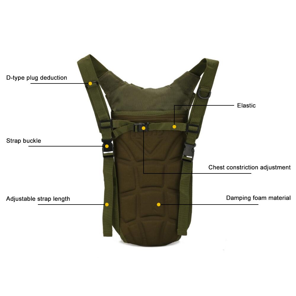 ELEOPTION 3L Hydration Backpack with Water Bladder - Lightweight Tactical Backpack for Hiking, Running, Climbing & Outdoor Adventures - Water Resistant Daypack for Men & Women - Perfect for Camping, Trekking and Survival Gear