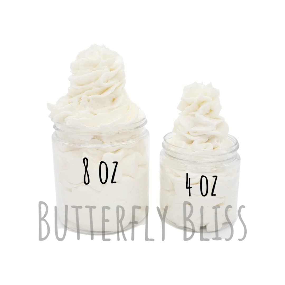 Organic Strawberry Whipped Body Butter - 4oz Jar with Shea Butter, Mango Butter & Coconut Oil - Natural Hydrating Lotion for Dry Skin - Perfect for Daily Moisturizing & Spa Nights