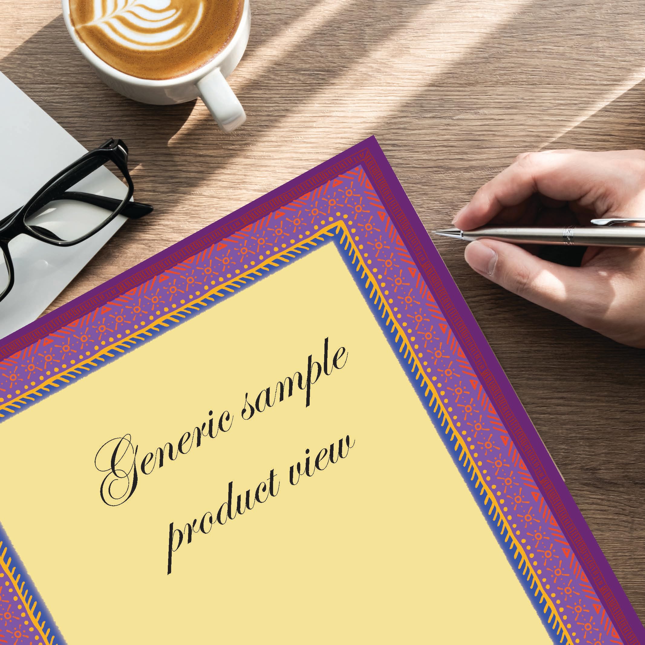 Boho Border Letterhead Paper - 100 Sheets for Laser & Inkjet Printers - Perfect for Wedding Invitations, Business Stationery & Creative Projects