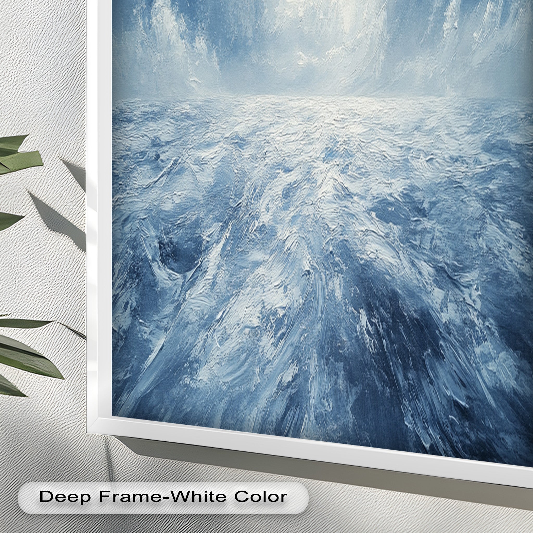 Blue Coastal Wall Art - Abstract Ocean Seascape Oil Painting for Beach House Decor | Handmade Canvas Artwork | Coastal Living Room & Bedroom Wall Decor