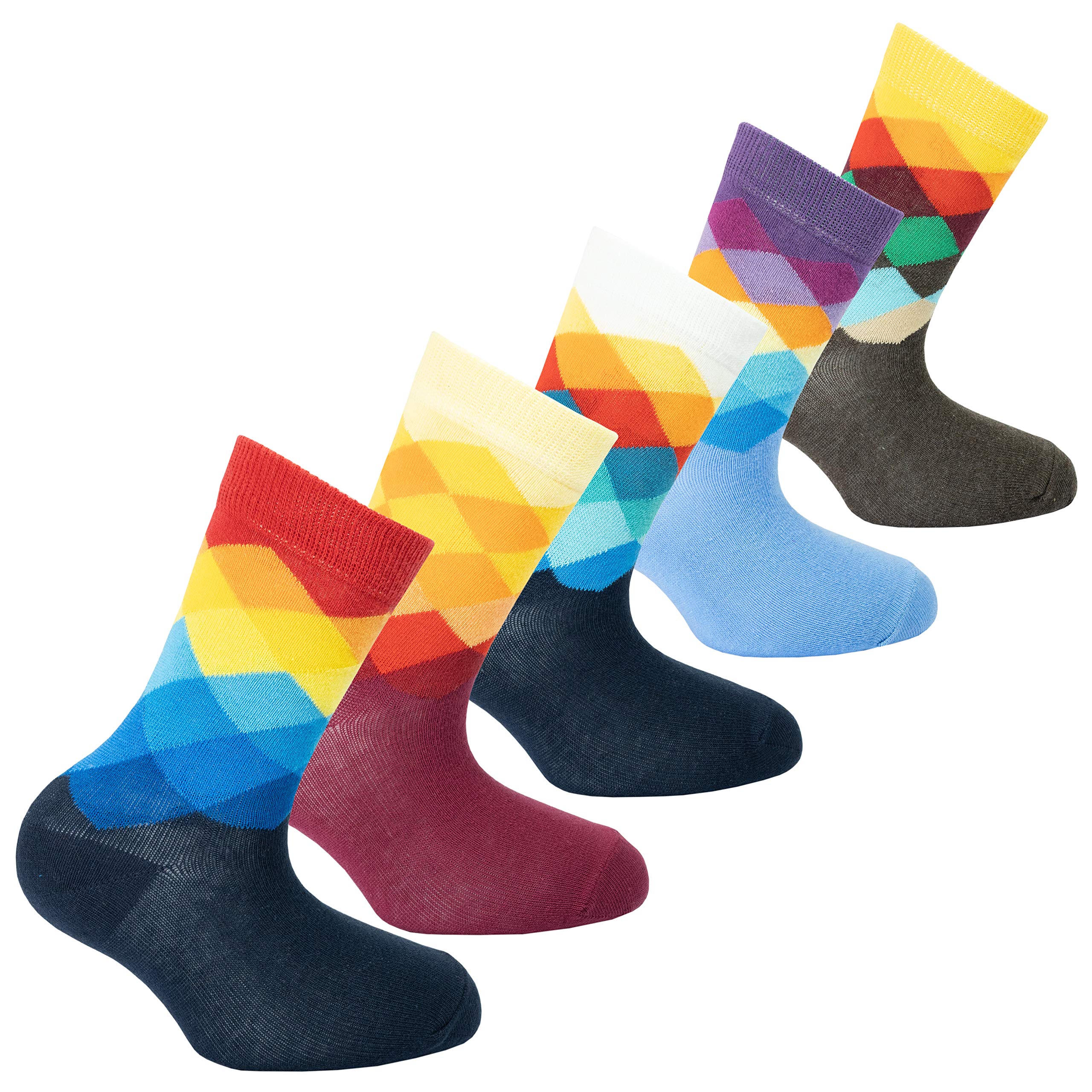 Kids 5-Pair Colorful Cotton Crew Socks Gift Set | Fun Dress Socks for Boys & Girls | Perfect for School, Parties & Everyday Wear