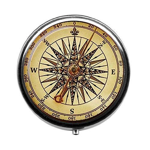 Vintage Steampunk Compass Candy Box - Old Nautical Pill Case with Retro Design for Travel, Hiking & Outdoor Adventures | Unique Gift Idea for Collectors